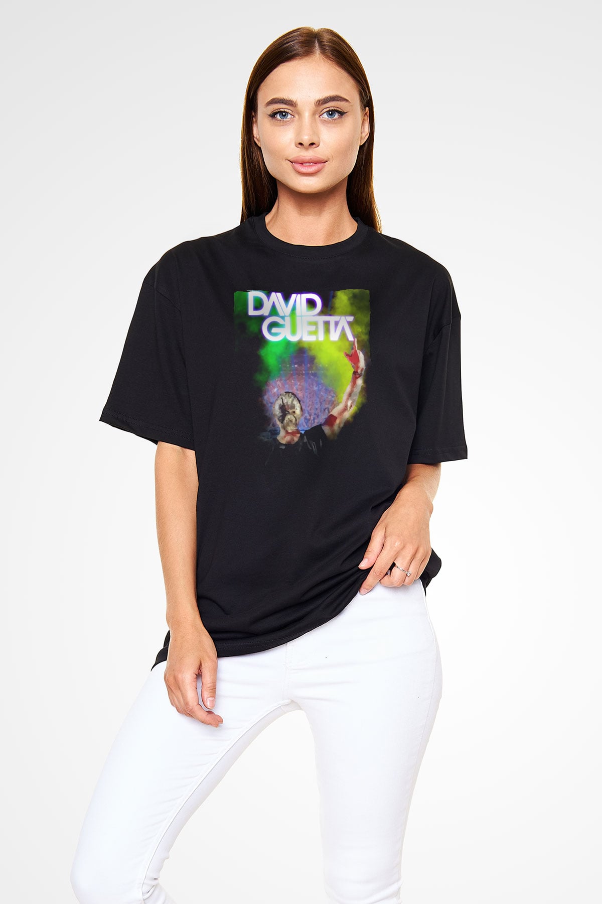David Guetta Siyah Oversize Tişört Oversize T-shirt - TişörtFabrikası