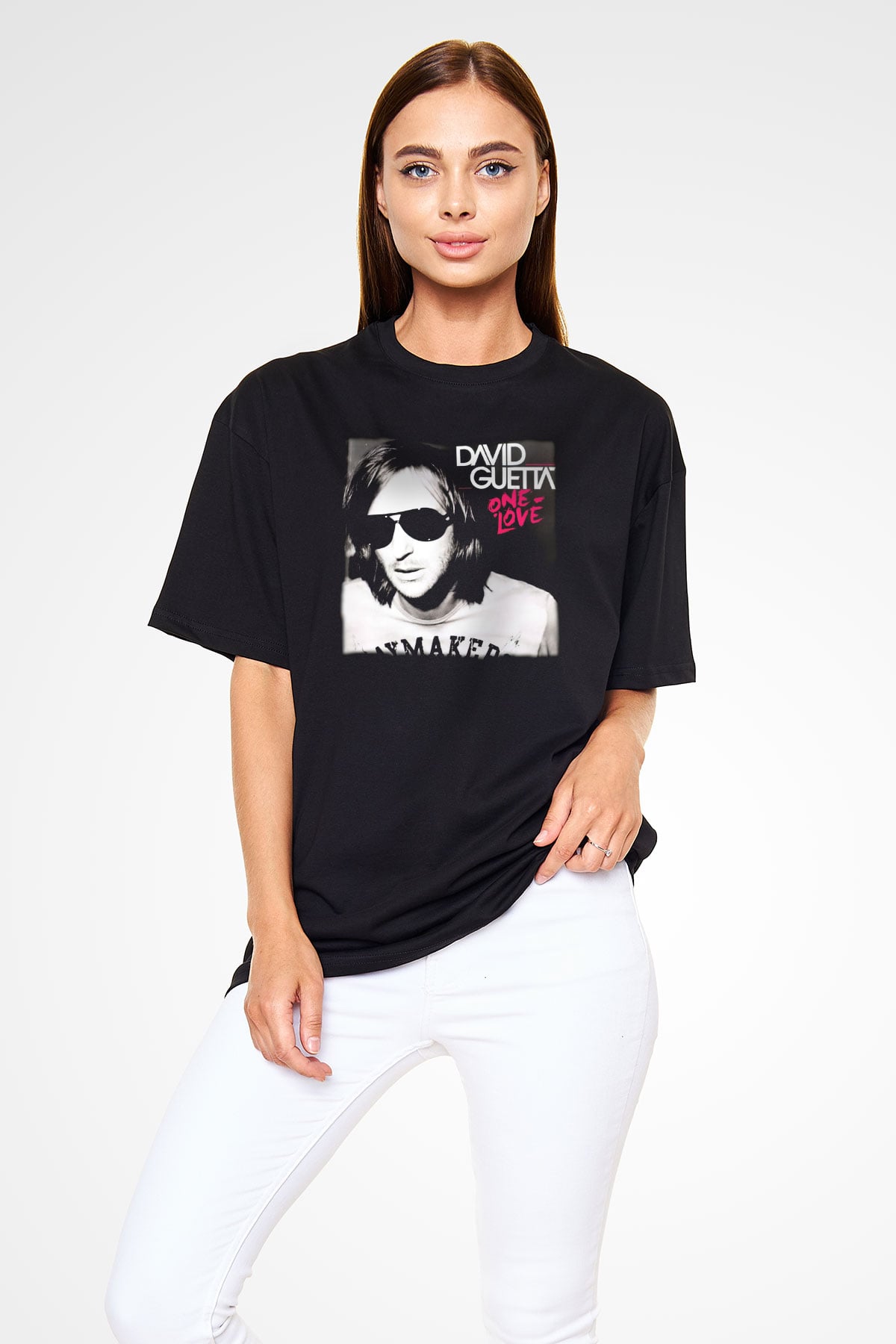 David Guetta Siyah Oversize Tişört Oversize T-shirt - TişörtFabrikası
