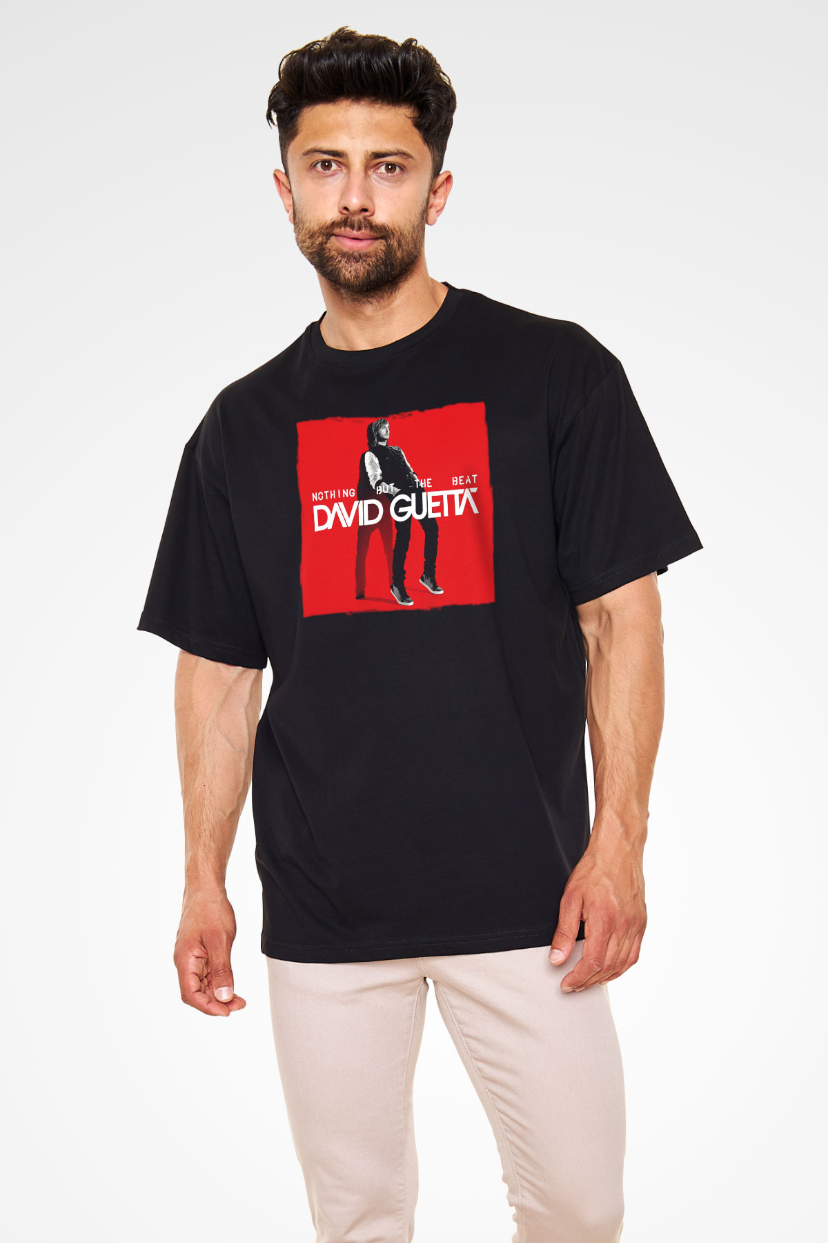 David Guetta Siyah Oversize Tişört Oversize T-shirt - TişörtFabrikası