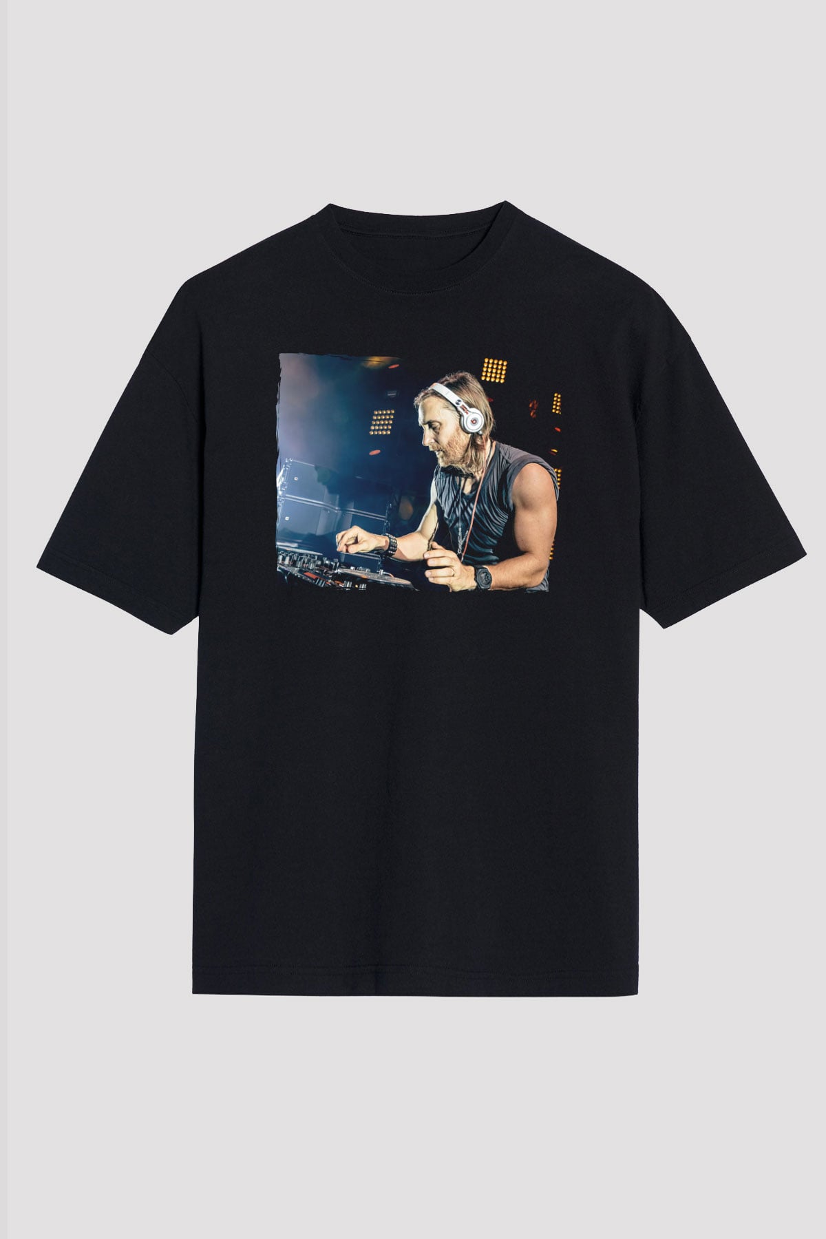 David Guetta Siyah Oversize Tişört Oversize T-shirt - TişörtFabrikası