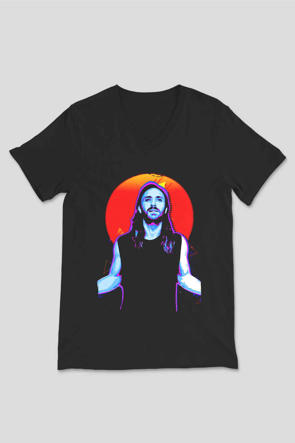 David Guetta Siyah Unisex V Yaka Tişört