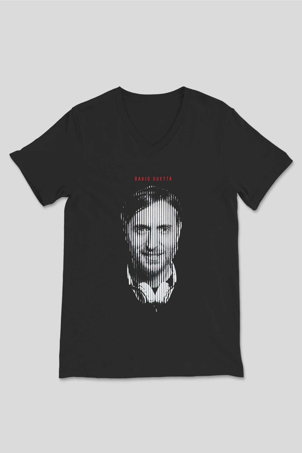 David Guetta Siyah Unisex V Yaka Tişört