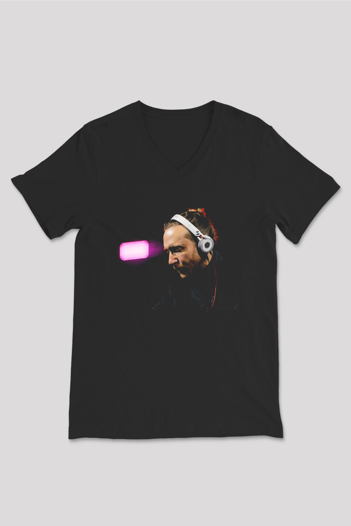 David Guetta Siyah Unisex V Yaka Tişört