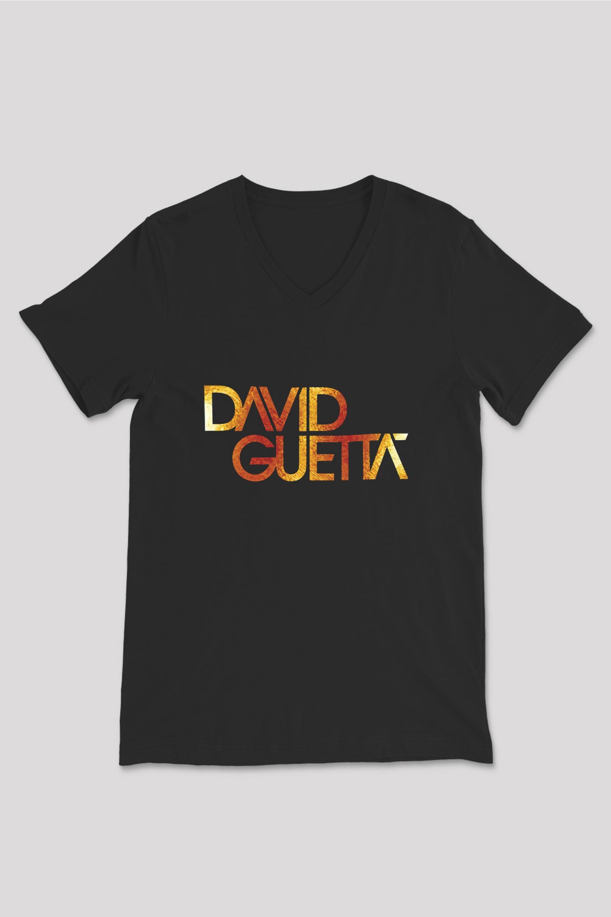 David Guetta Siyah Unisex V Yaka Tişört