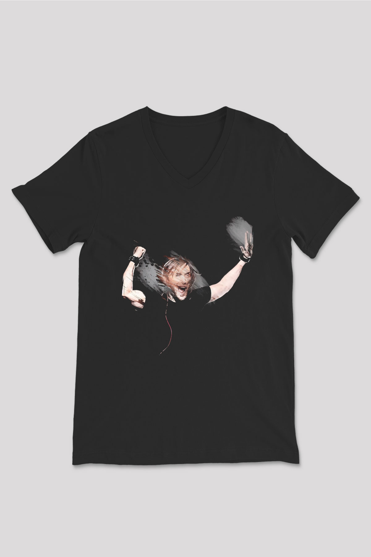 David Guetta Siyah Unisex V Yaka Tişört