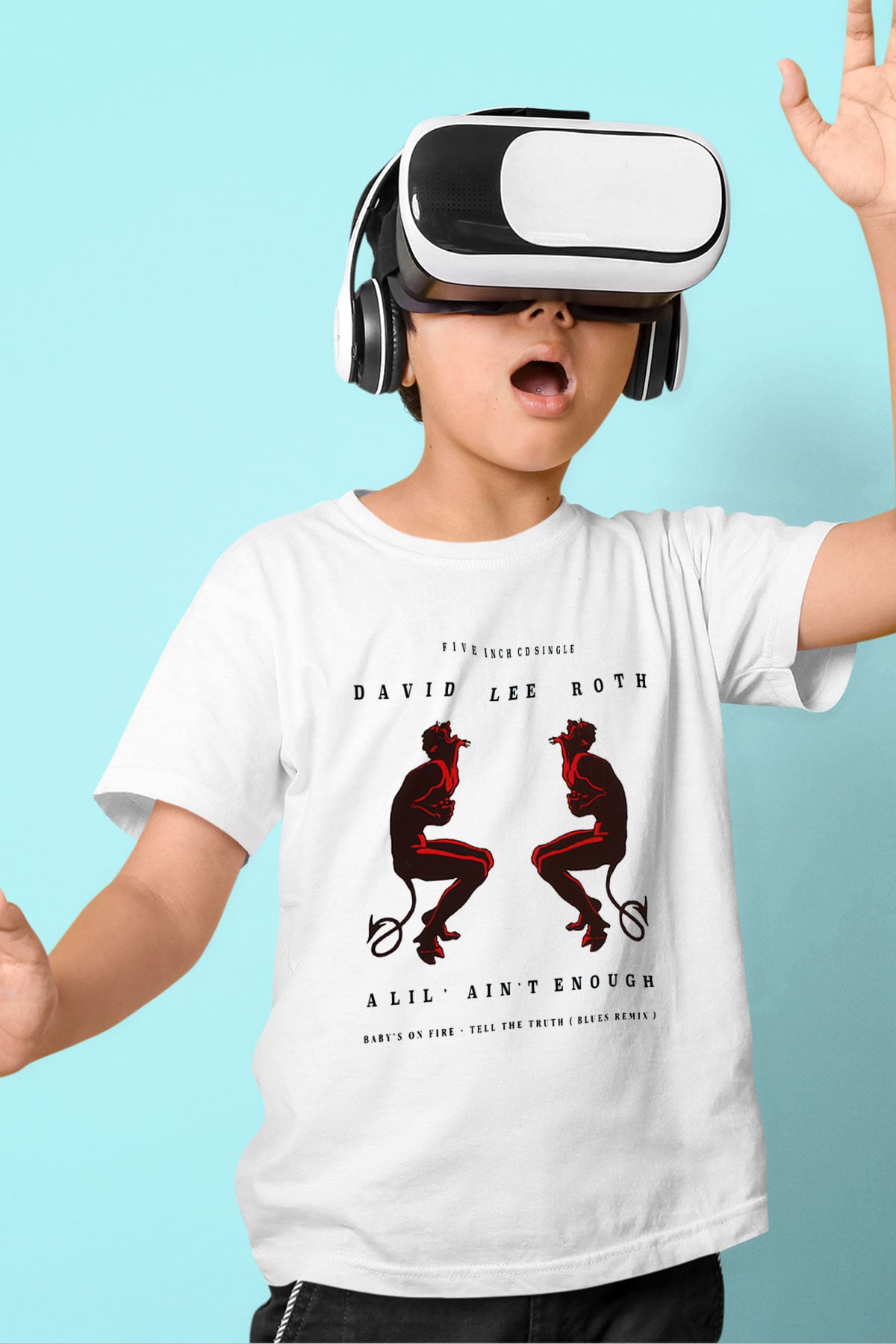 David Lee Roth Band Baskılı Beyaz Unisex Çocuk Tişört