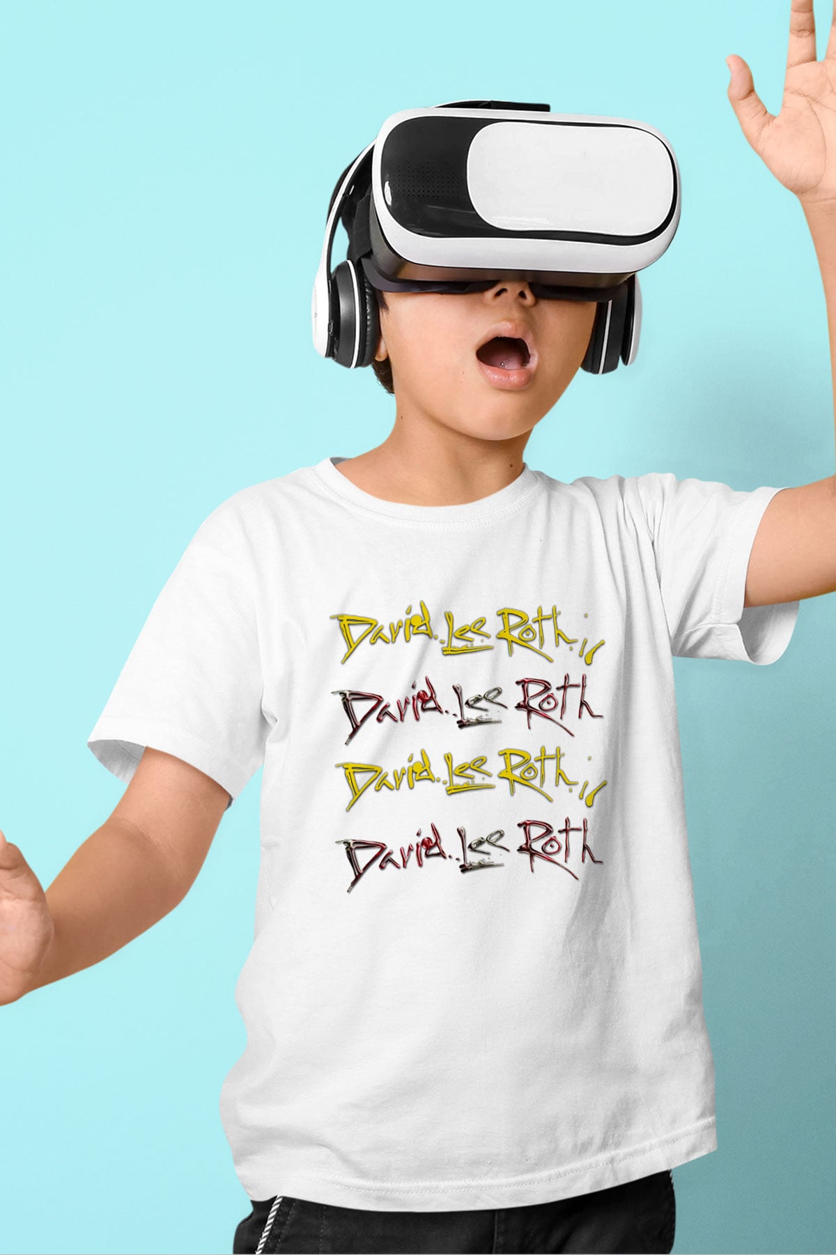 David Lee Roth Band Baskılı Beyaz Unisex Çocuk Tişört