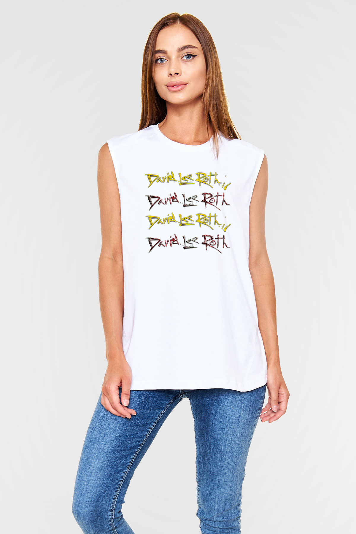 David Lee Roth Band Beyaz Unisex Kolsuz Tişört