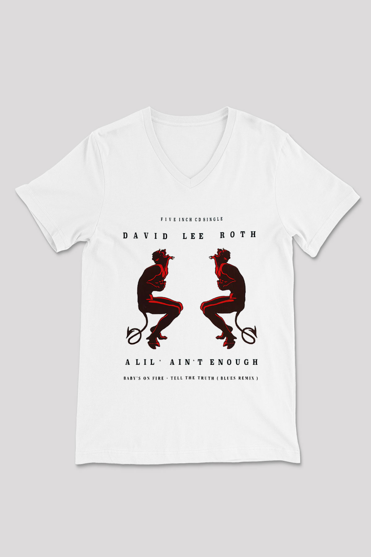 David Lee Roth Band Beyaz Unisex V Yaka Tişört T-Shirt