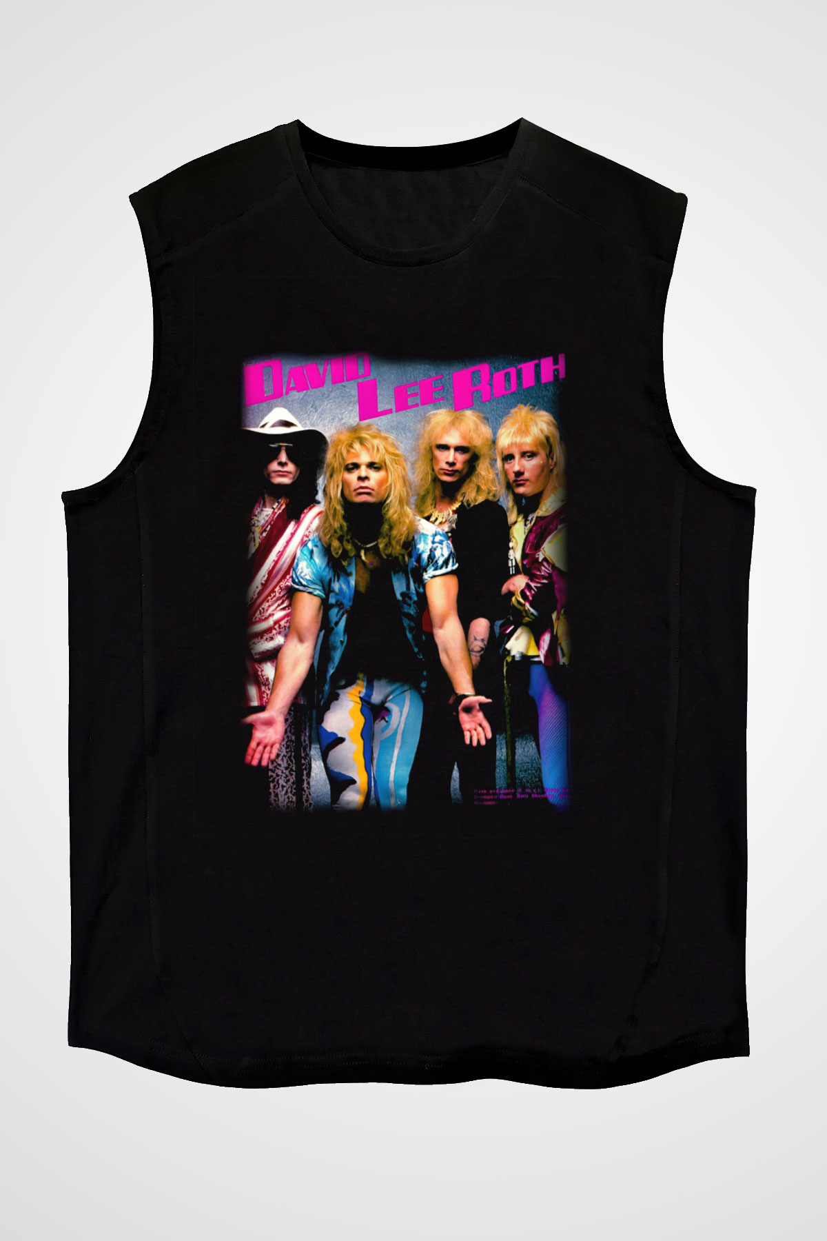 David Lee Roth Band Siyah Unisex Kolsuz Tişört