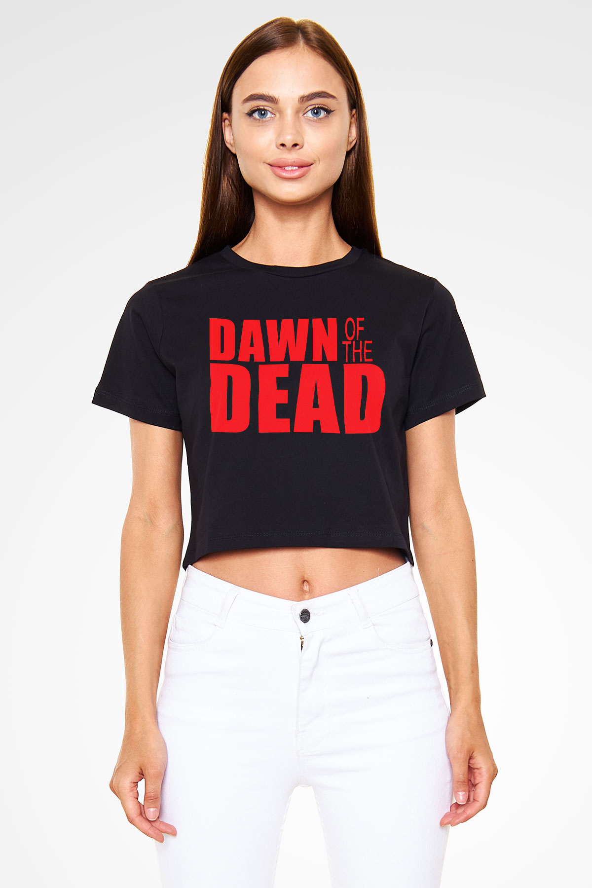 Dawn of the Dead Siyah Crop Top Tişört