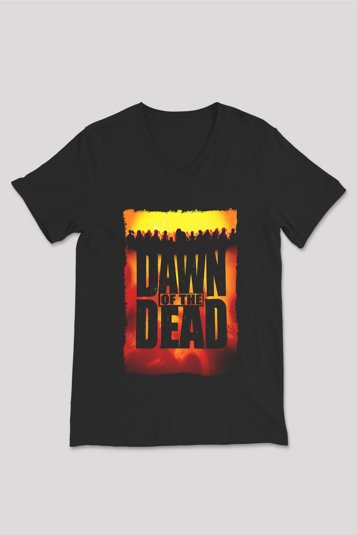 Dawn of the Dead Siyah Unisex  V Yaka Tişört