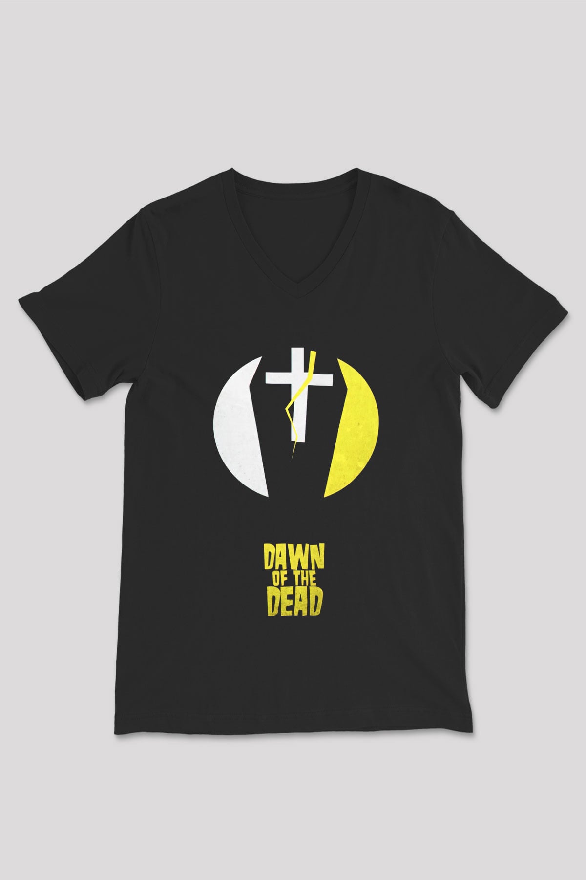 Dawn of the Dead Siyah Unisex V Yaka Tişört