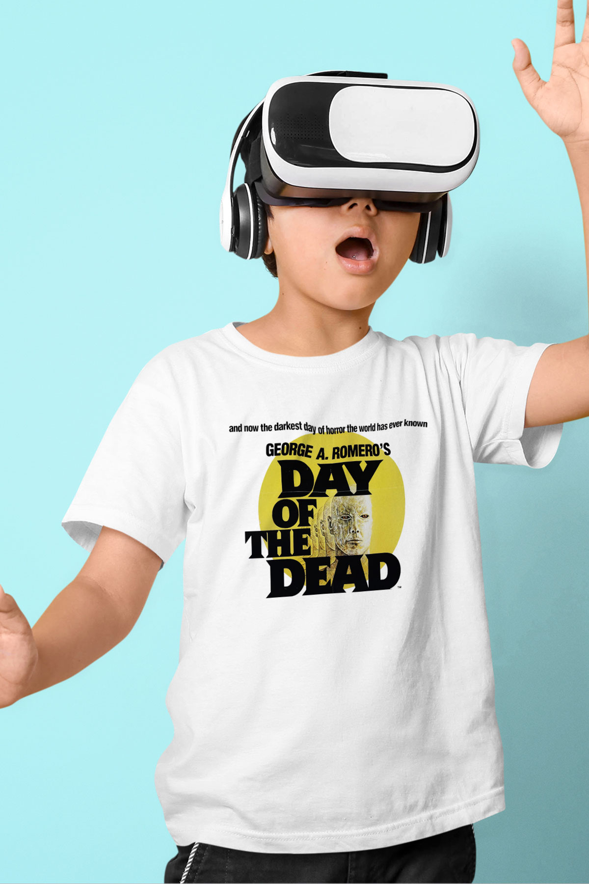 Day of the Dead Baskılı Beyaz Unisex Çocuk Tişört