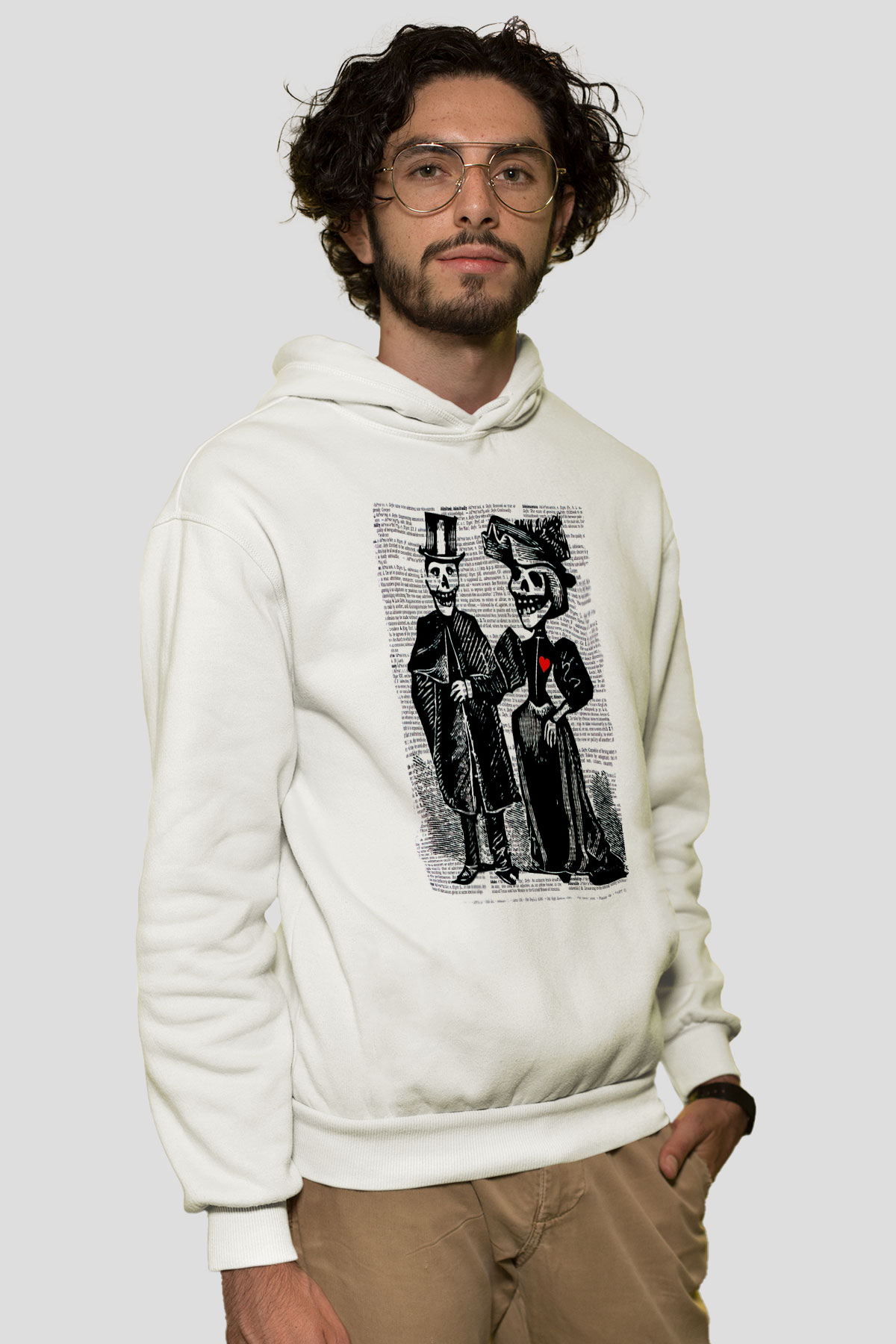 Day of the Dead Beyaz Unisex Hoodie