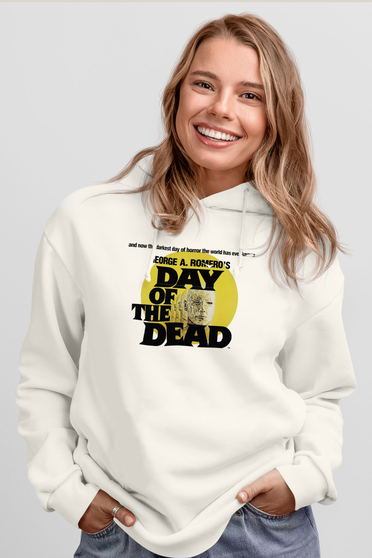 Day of the Dead Beyaz Unisex Kapşonlu Sweatshirt