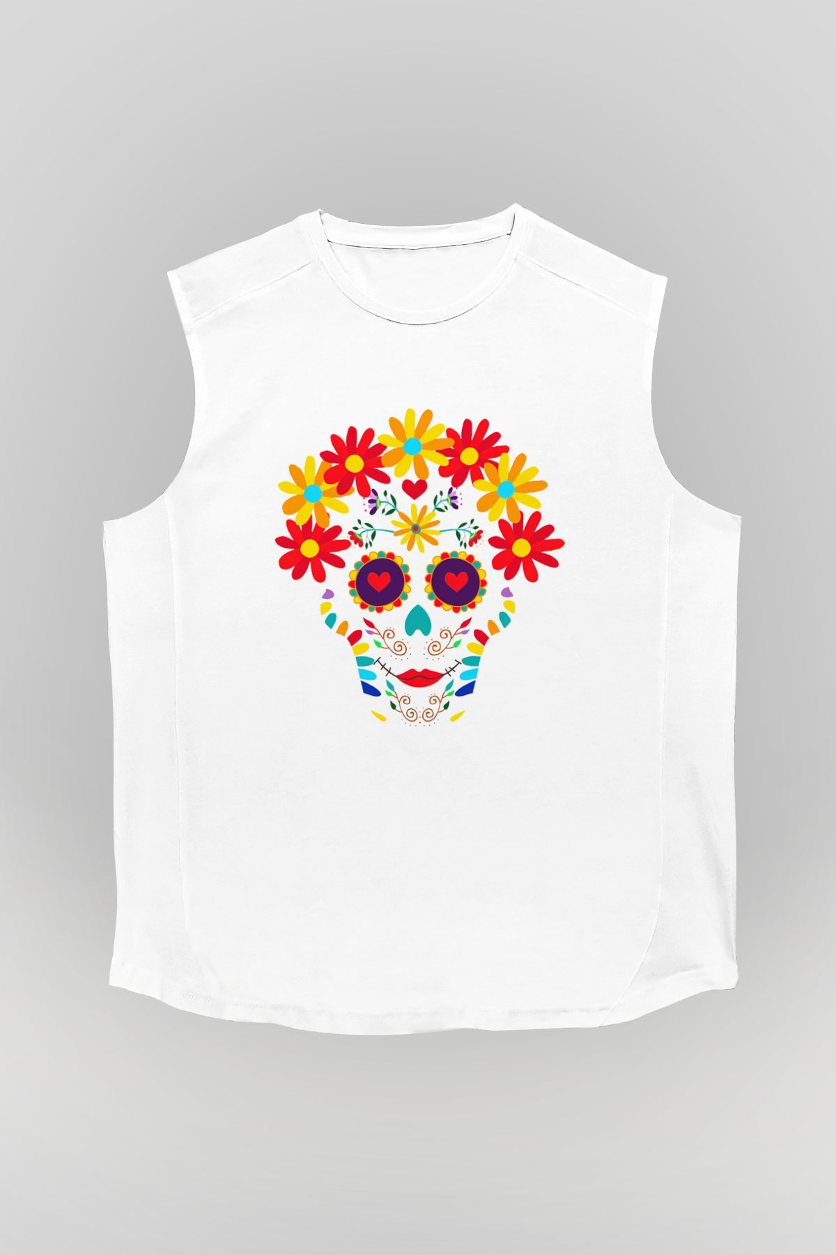 Day of the Dead Beyaz Unisex Kolsuz Tişört