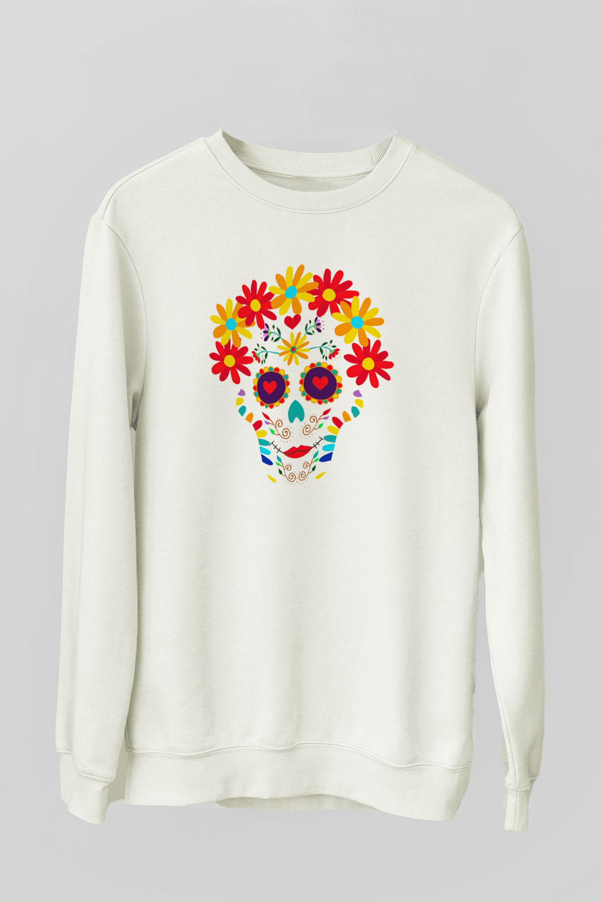 Day of the Dead Beyaz Unisex Sweatshirt