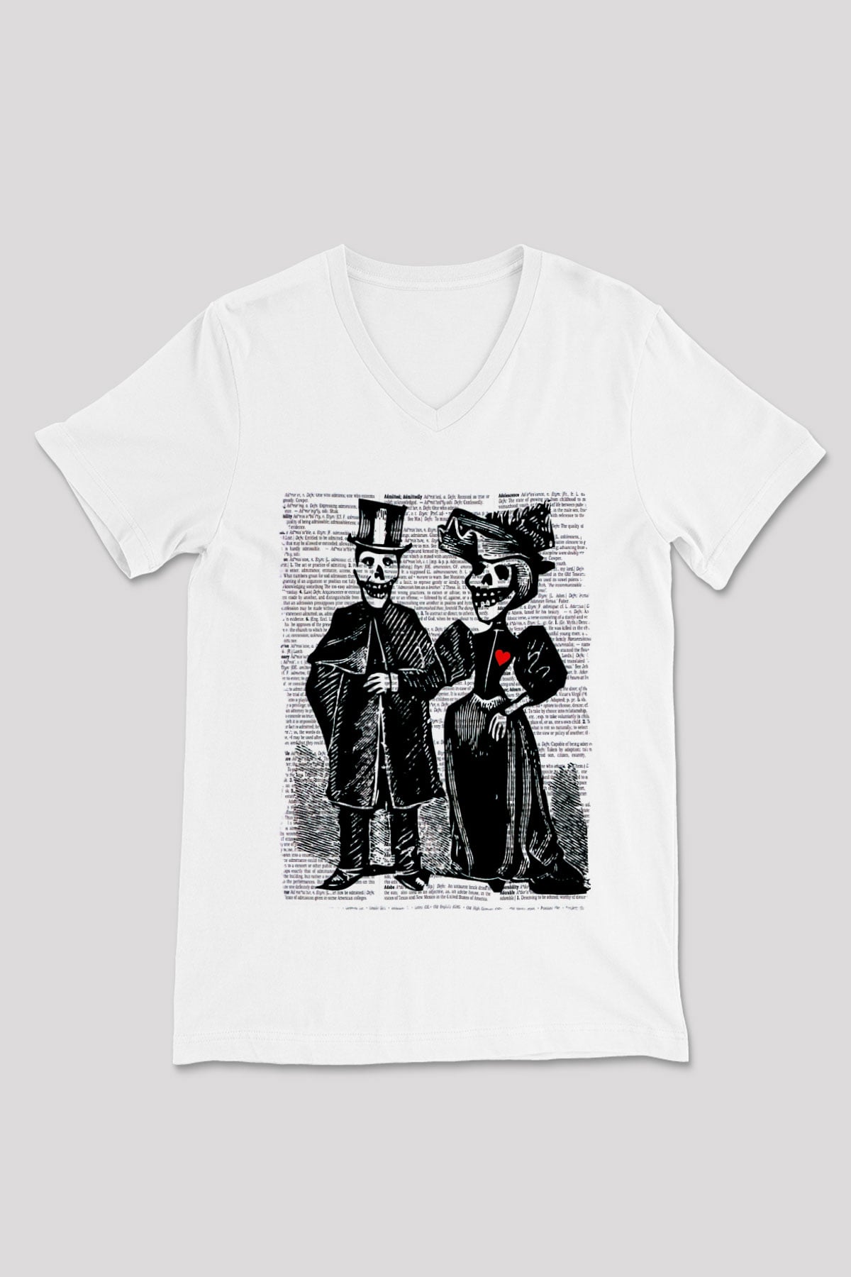 Day of the Dead Beyaz Unisex  V Yaka Tişört