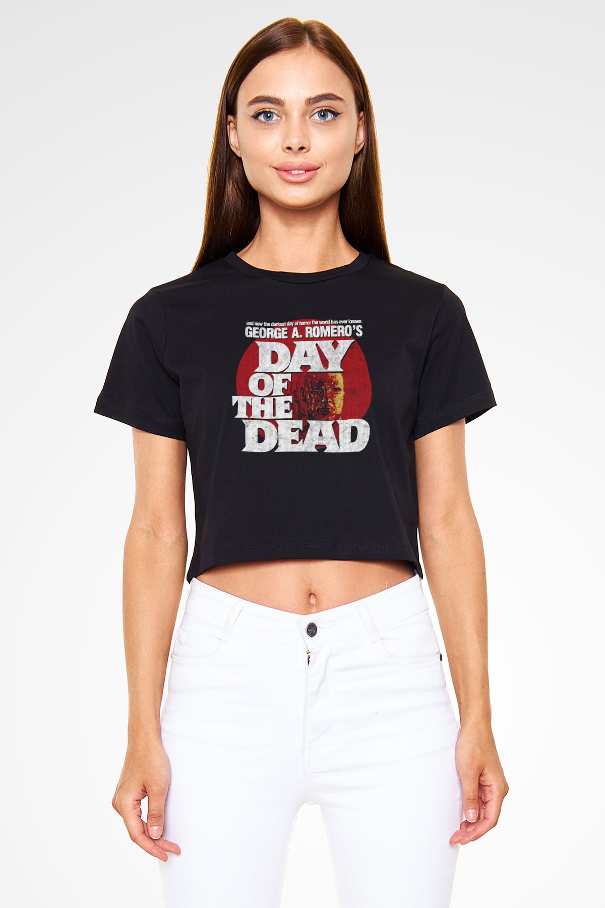 Day of the Dead Siyah   Crop Top Tişört