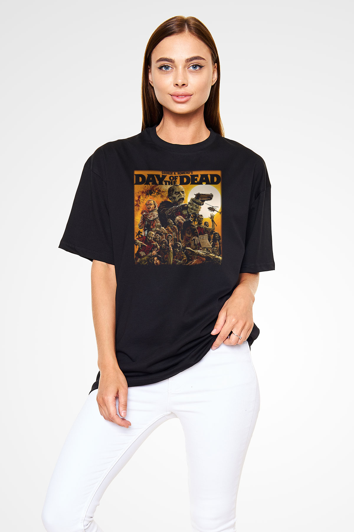 Day of the Dead Siyah Unisex Oversize Tişört