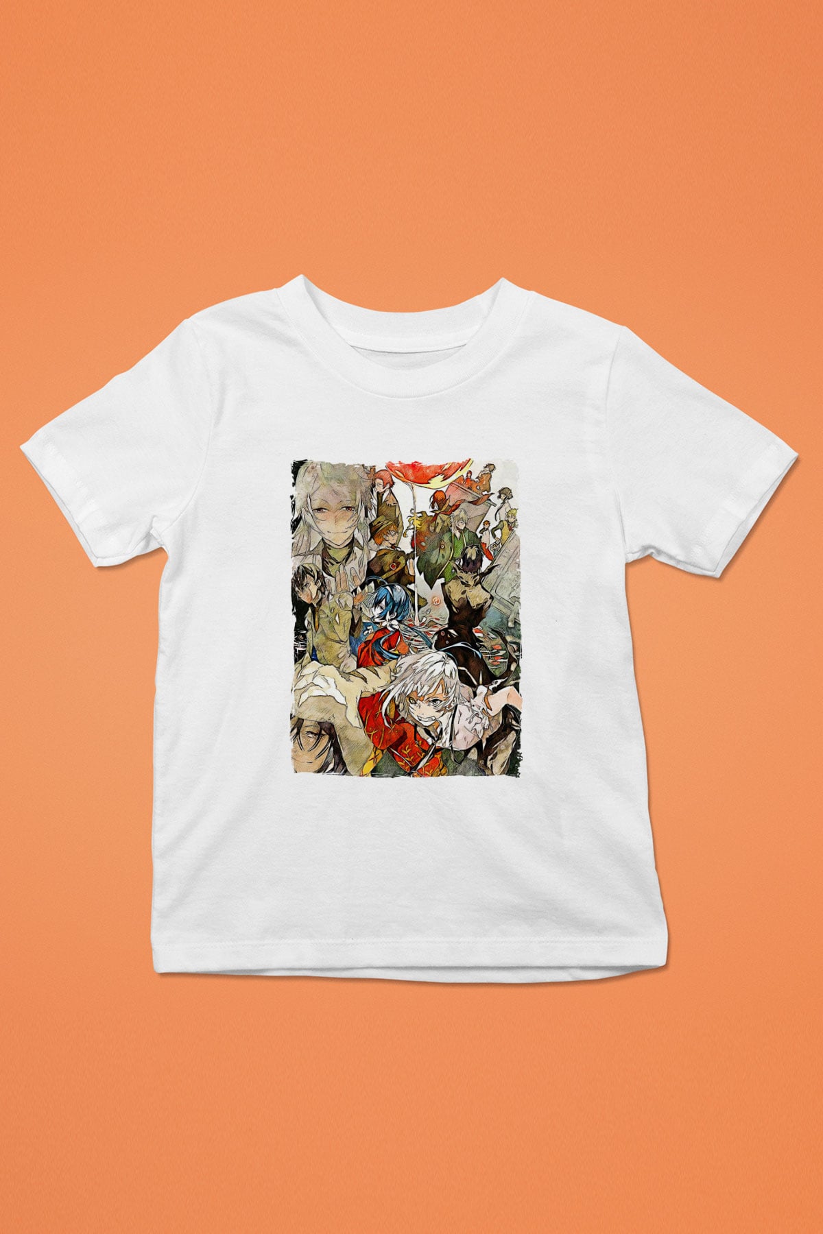 Dazai Baskılı Beyaz Unisex Beyaz Çocuk Tişört - Tshirt
