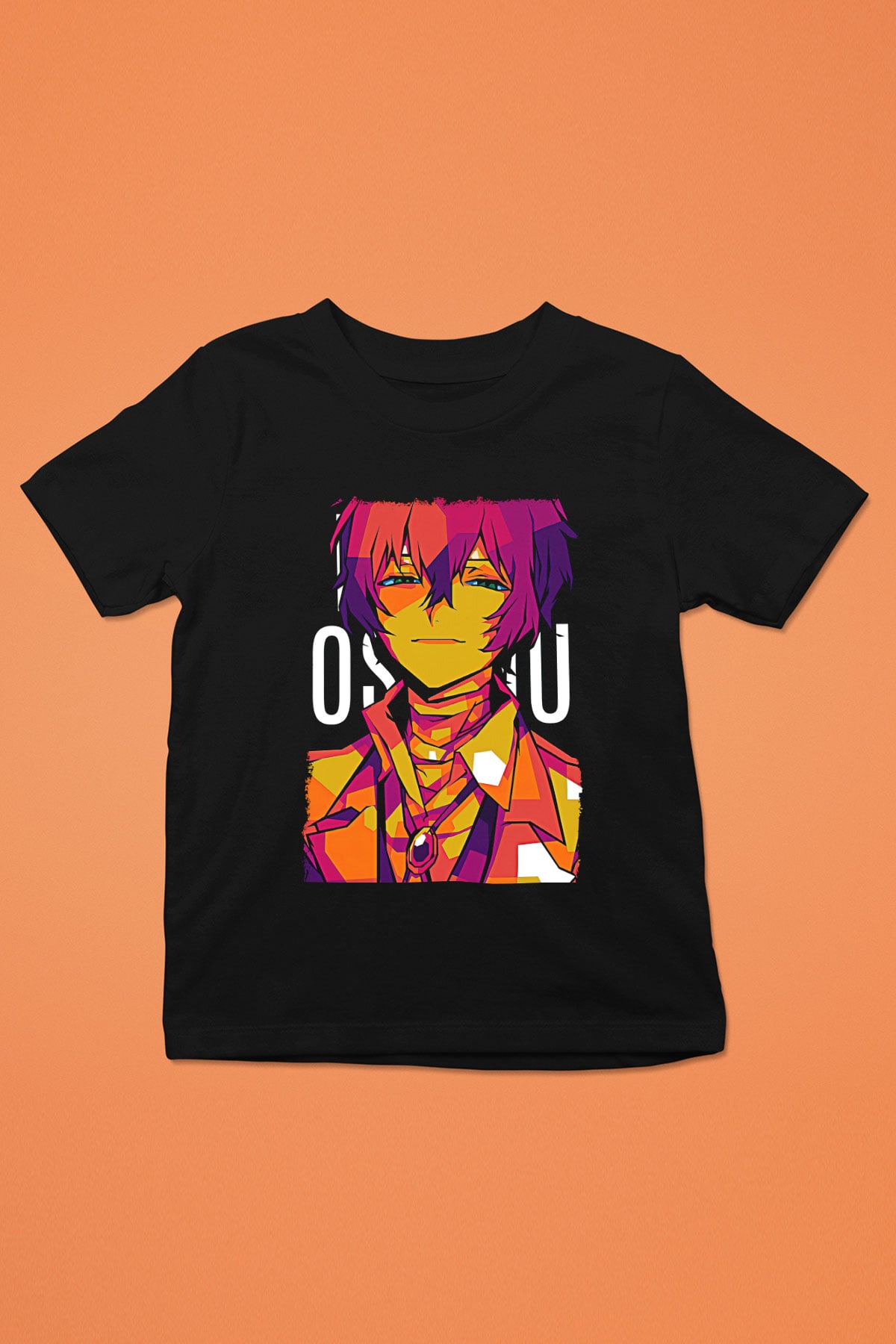 Dazai Baskılı Unisex Siyah Çocuk Tişört - Tshirt