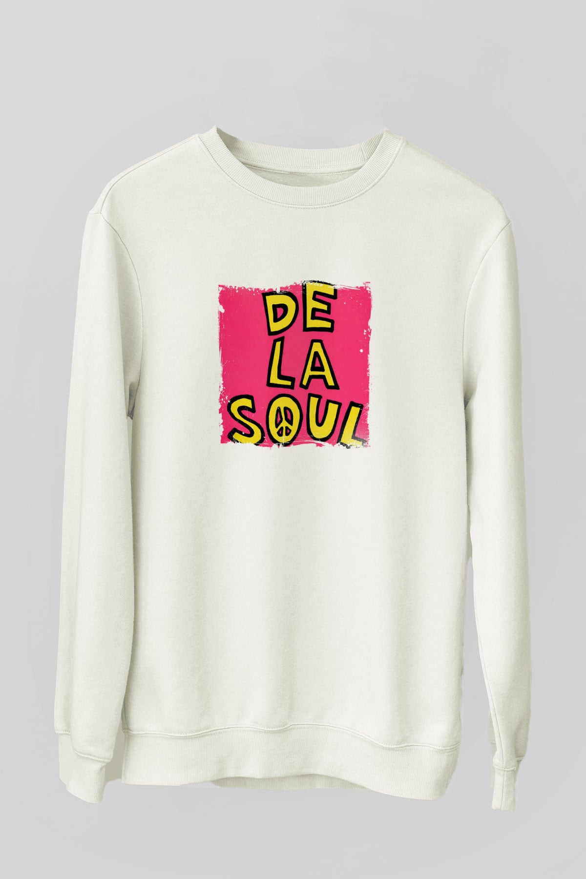 De La Soul Baskılı Unisex Beyaz Sweatshirt