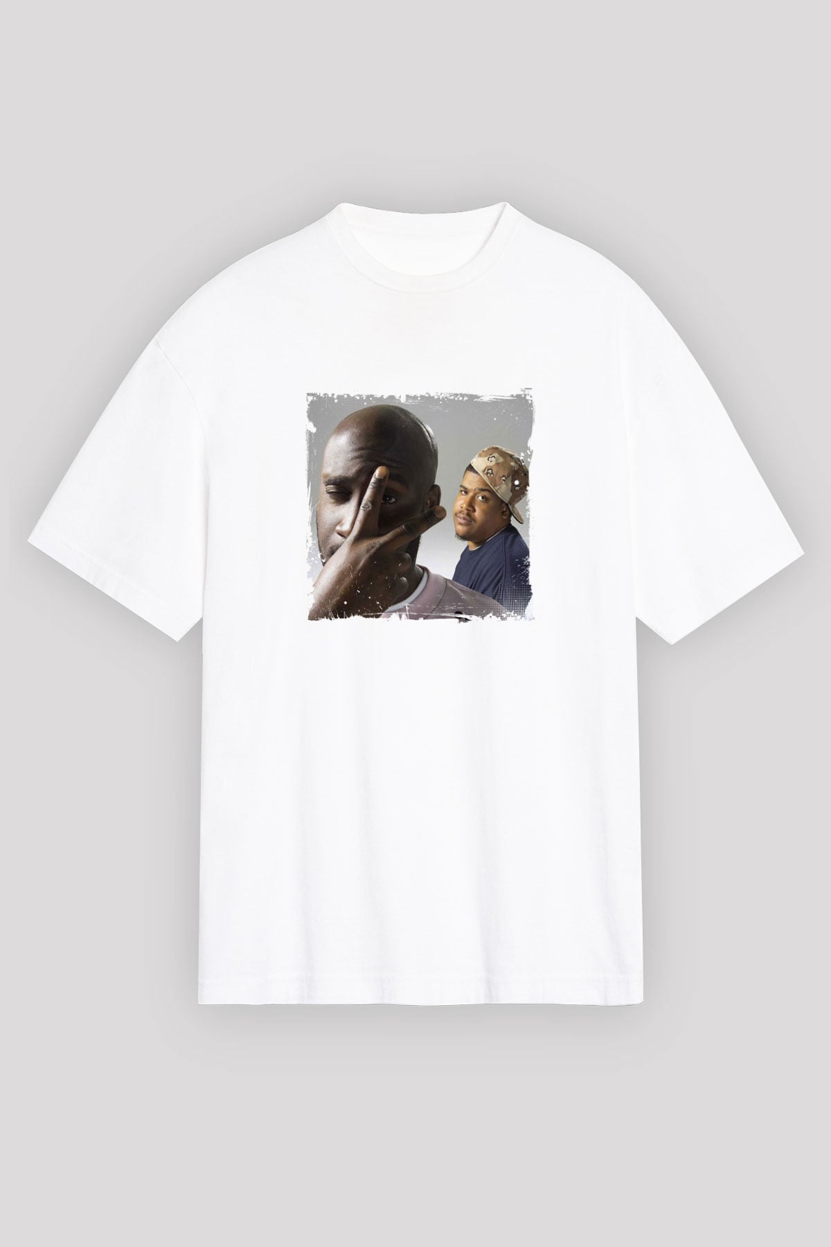 De La Soul Baskılı Oversize Beyaz Tişört