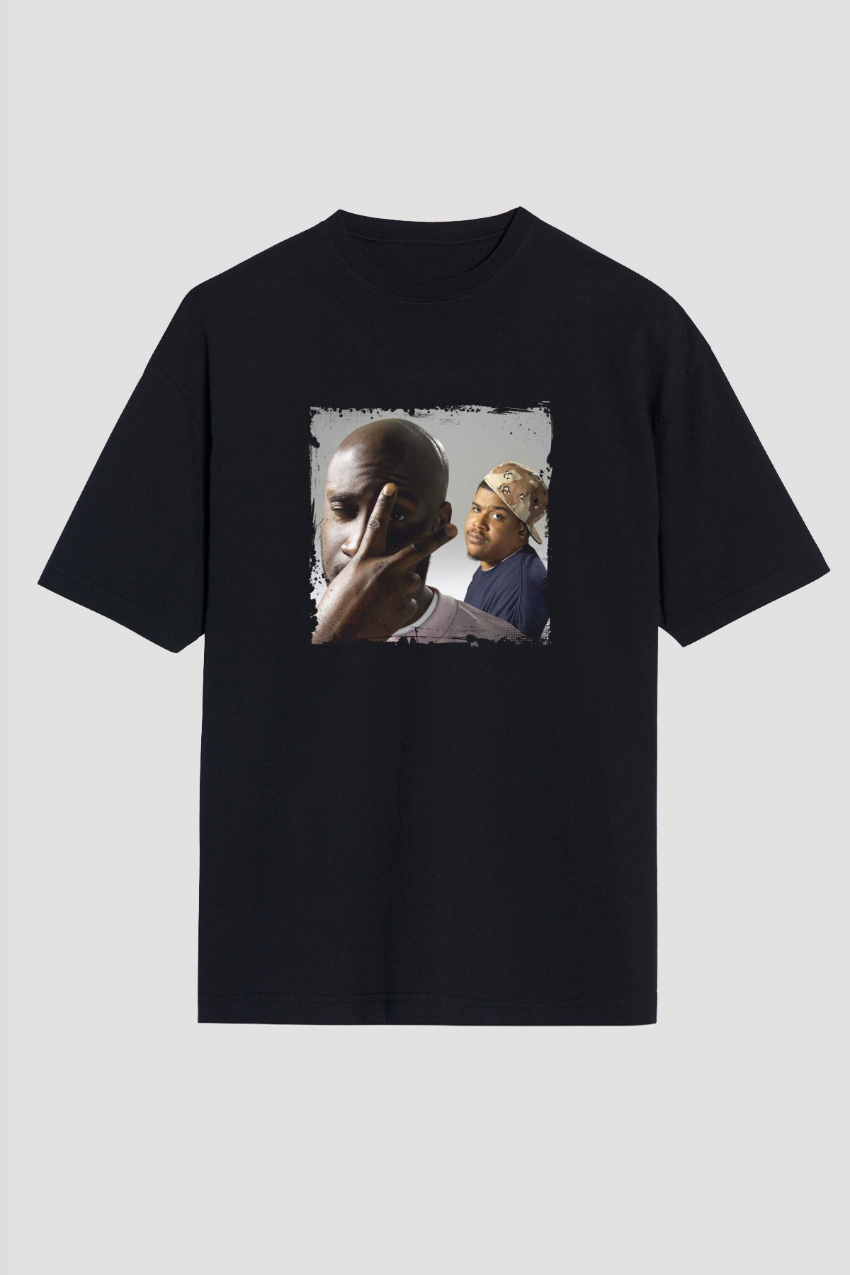 De La Soul Baskılı Unisex Oversize Siyah Tişört