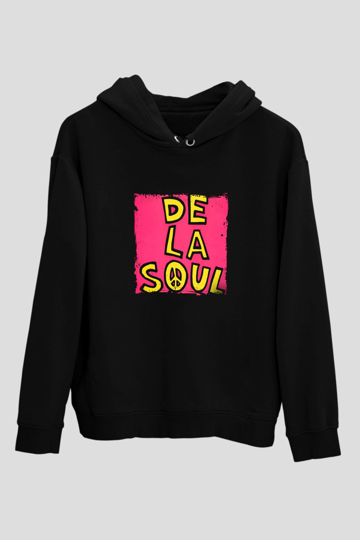 De La Soul Baskılı Unisex Siyah Hoodie