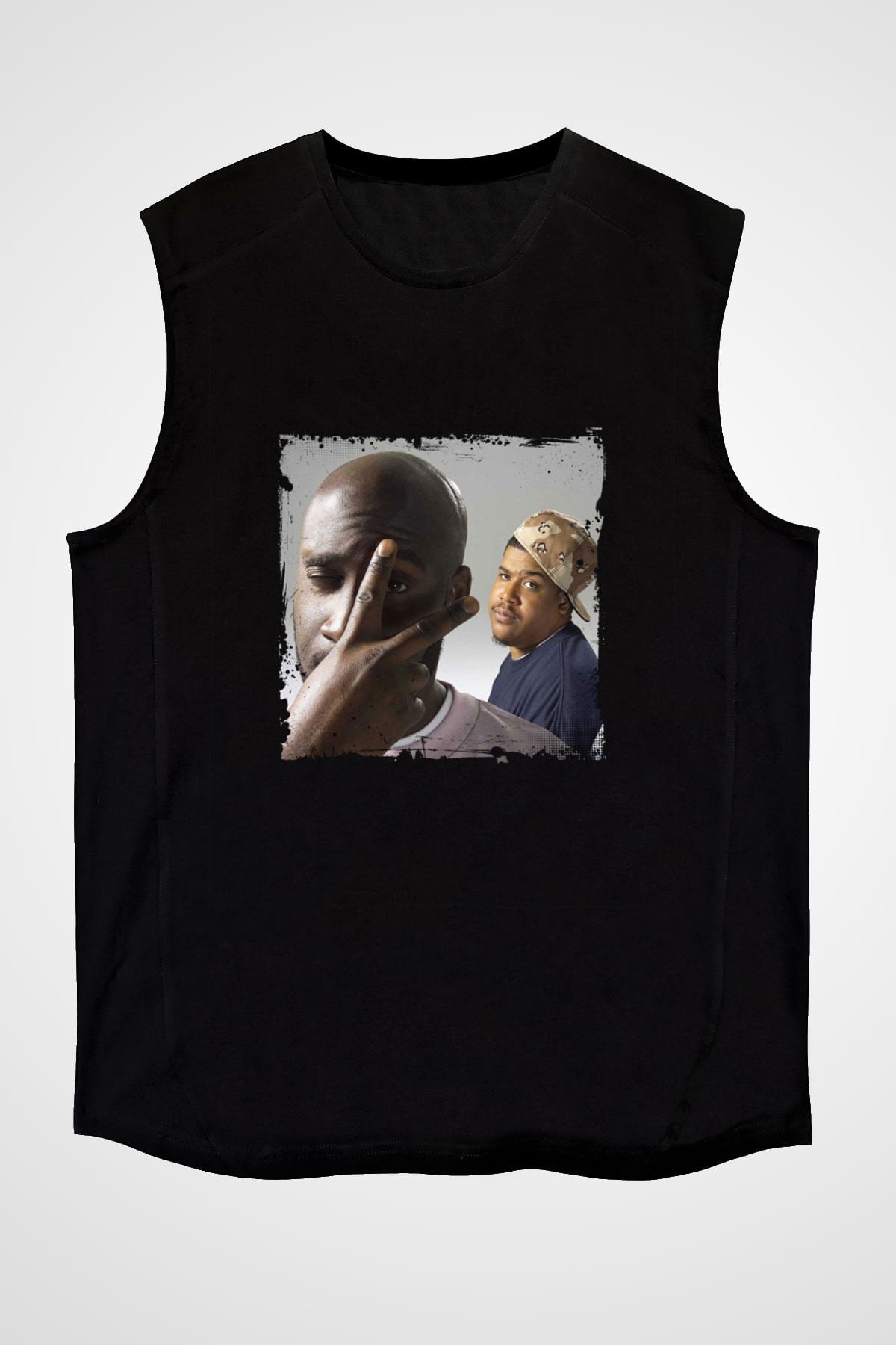 De La Soul Baskılı Unisex Siyah Kolsuz Tişört