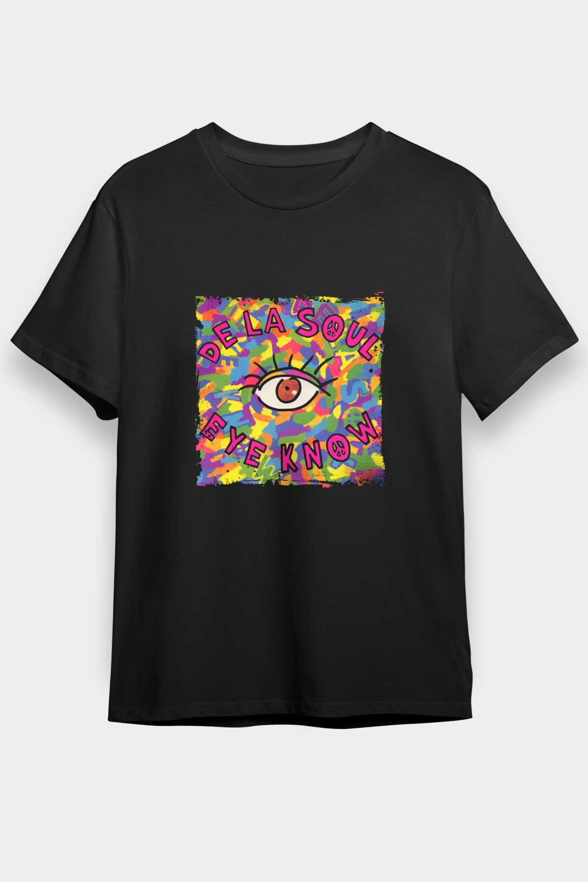De La Soul Baskılı Unisex Siyah Tişört