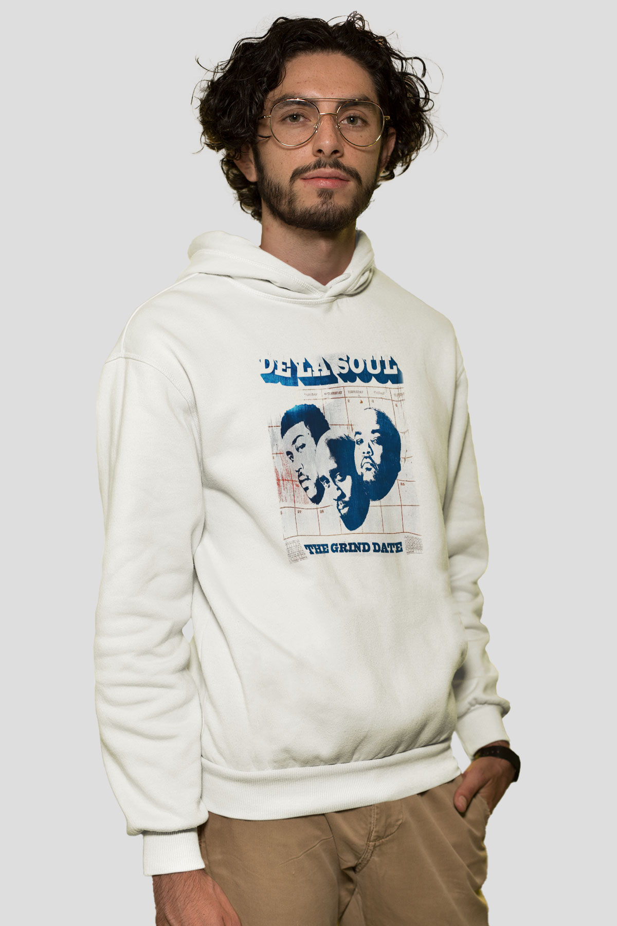 De La Soul Beyaz Unisex Kapşonlu Sweatshirt