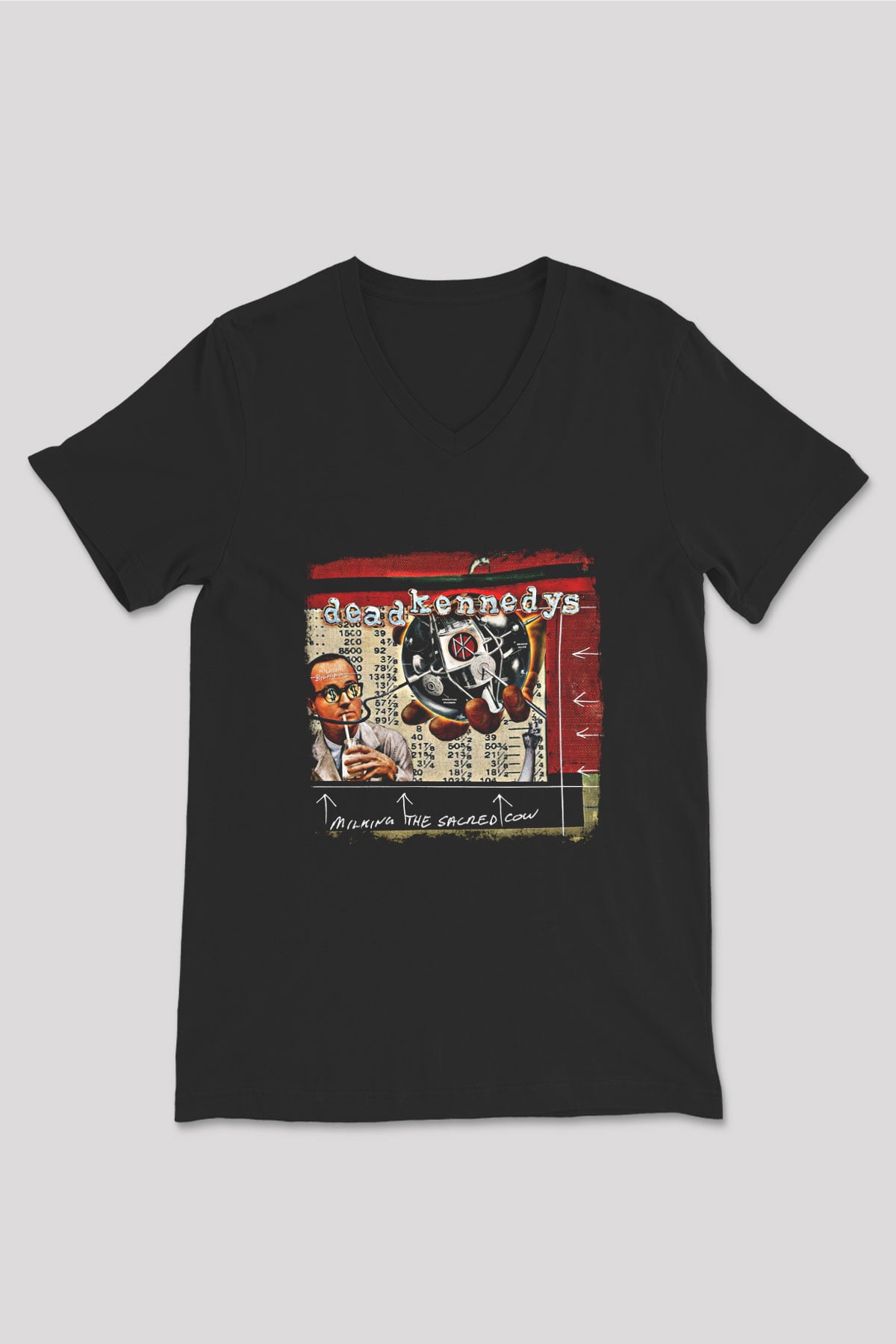 Dead Kennedys Baskılı Unisex Siyah V Yaka Tişört