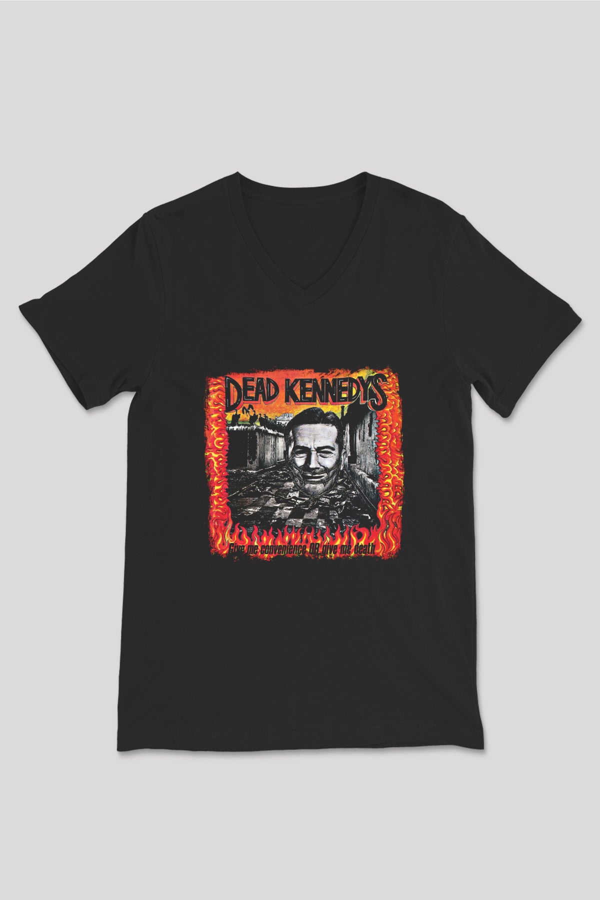 Dead Kennedys Baskılı Unisex Siyah V Yaka Tişört