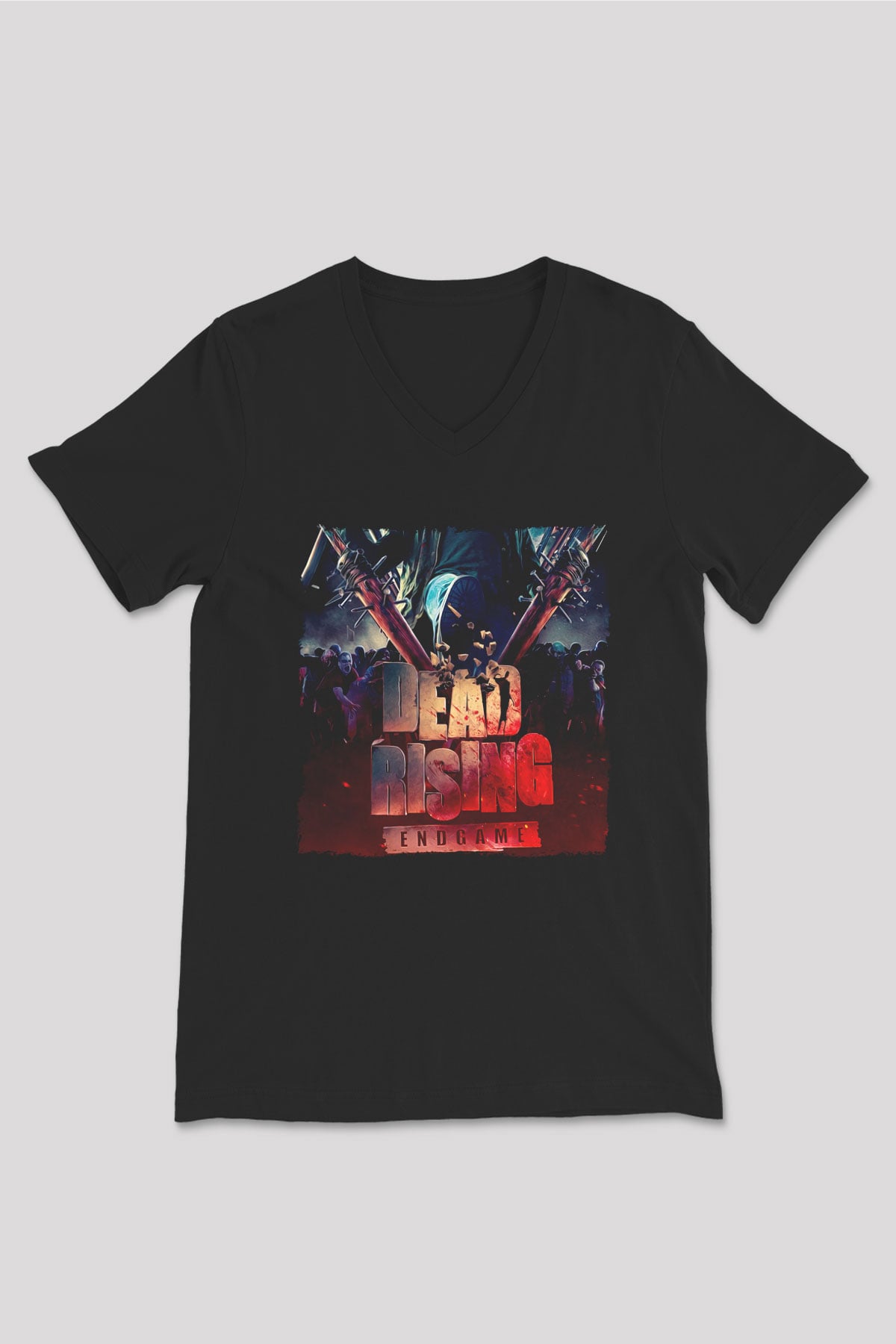 Dead Rising Siyah Unisex V Yaka Tişört
