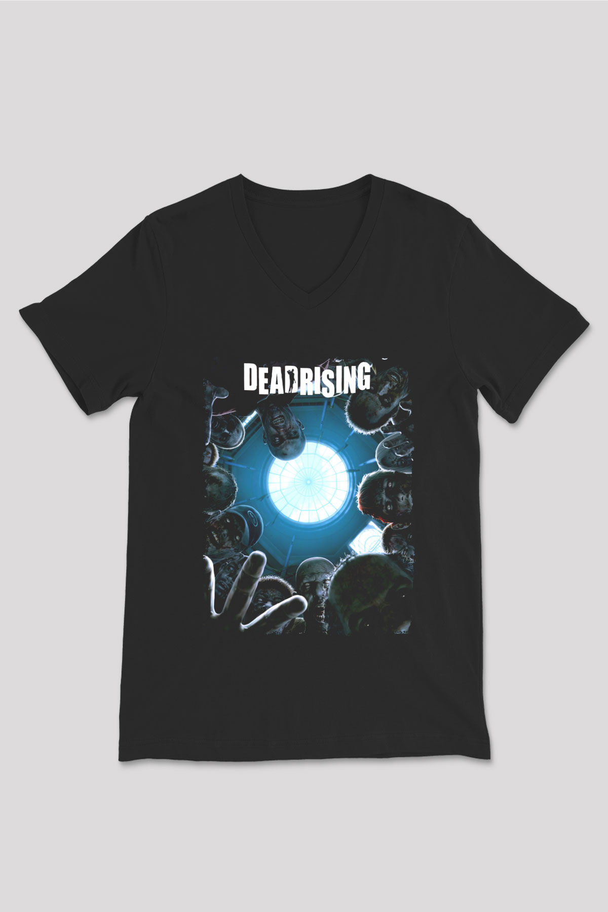 Dead Rising Siyah Unisex V Yaka Tişört