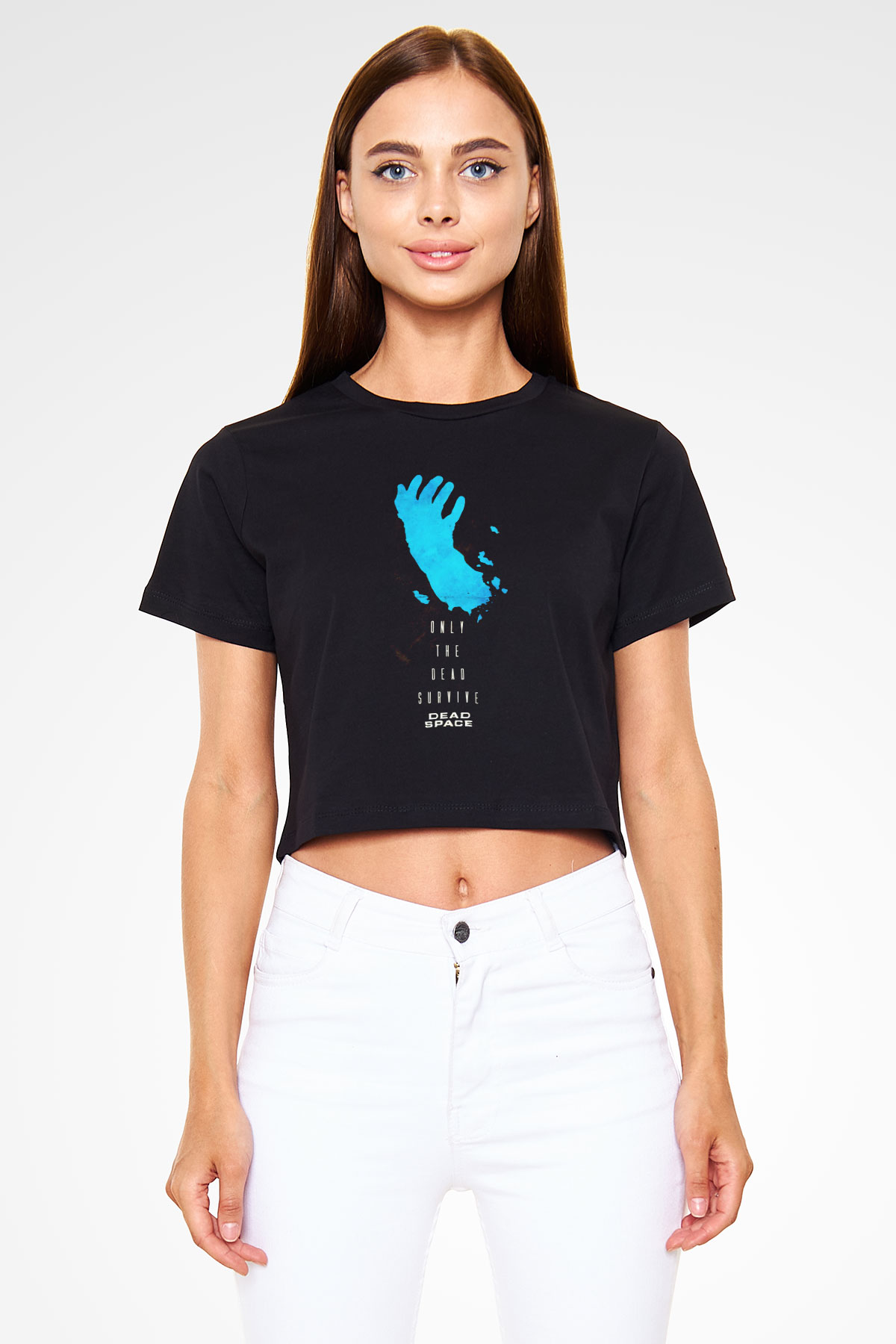 Dead Space Siyah  Crop Top Tişört
