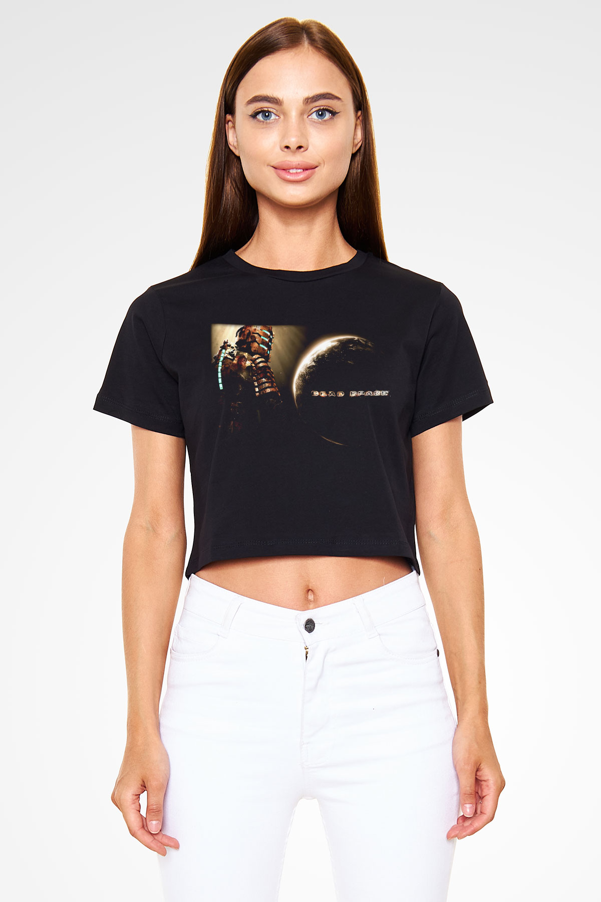 Dead Space Siyah Crop Top Tişört