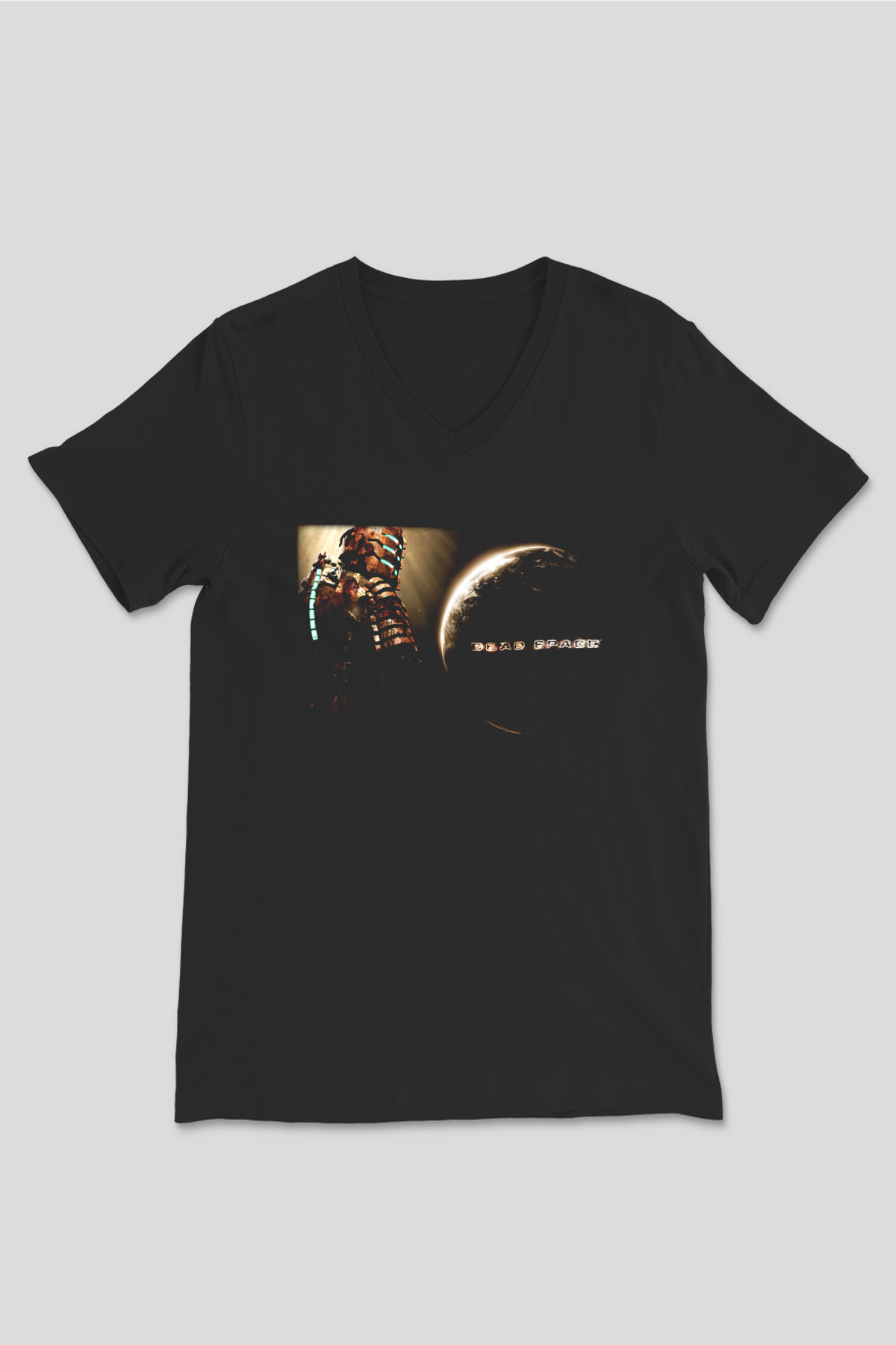 Dead Space Siyah Unisex V Yaka Tişört T-Shirt