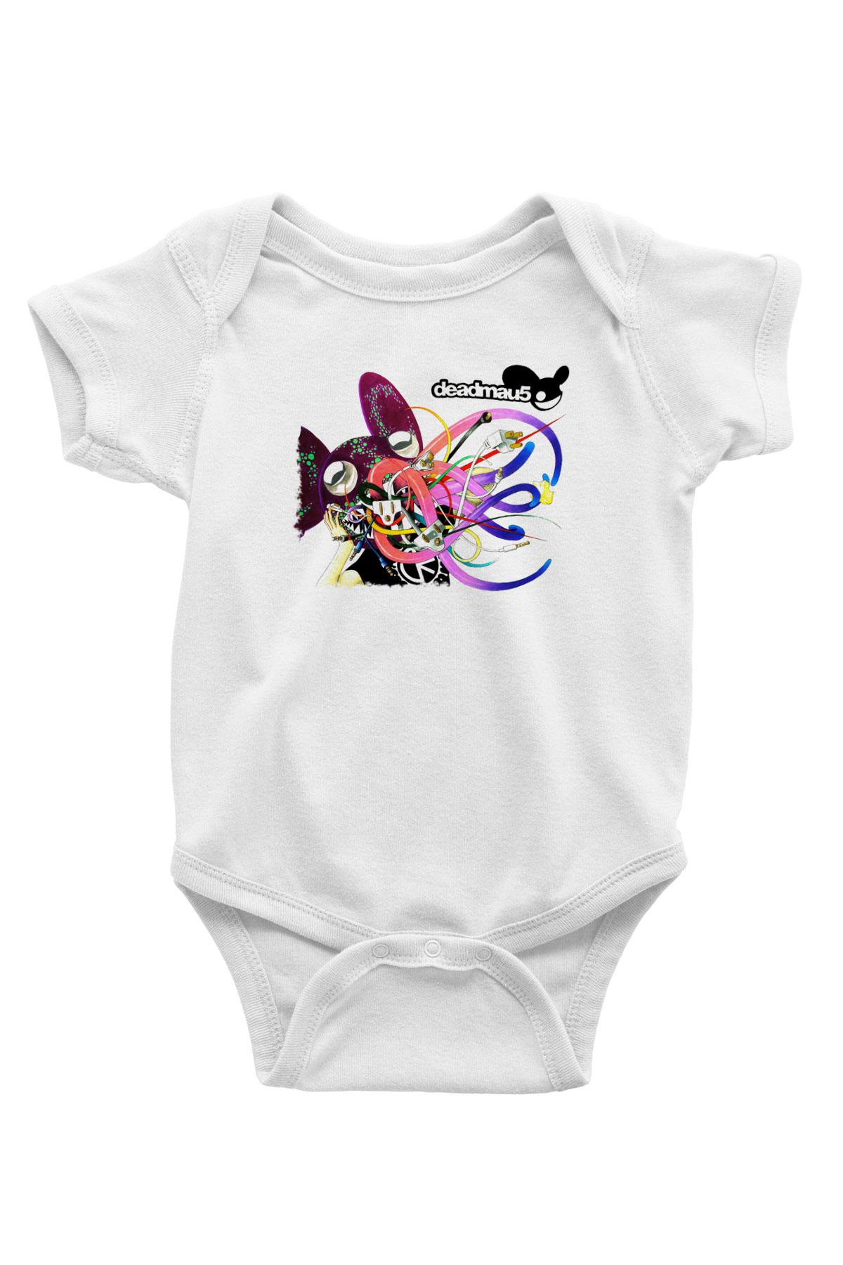 Deadmau5 Baskılı Beyaz Unisex Bebek Body - Zıbın