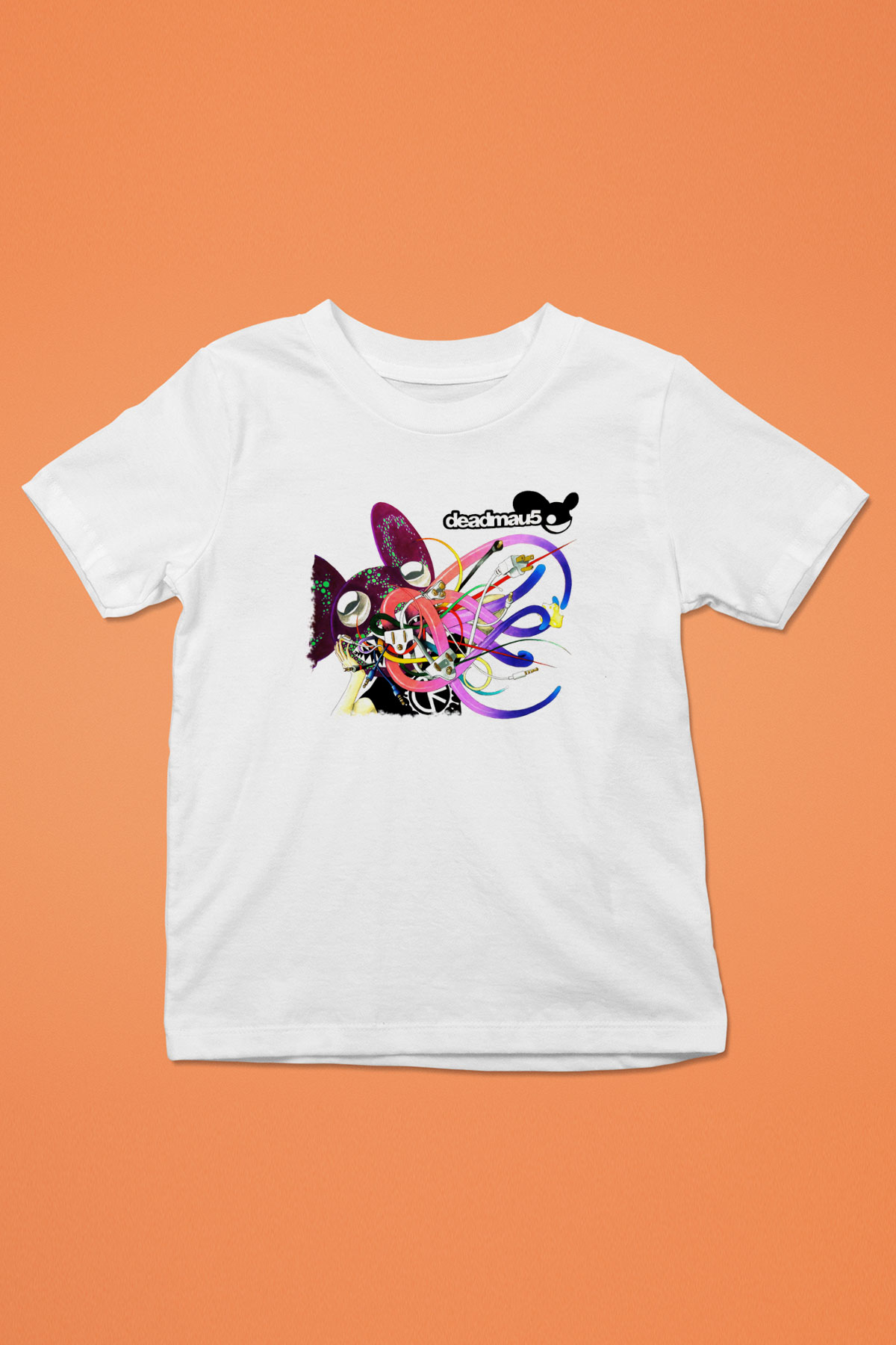 Deadmau5 Baskılı Beyaz Unisex Çocuk Tişört