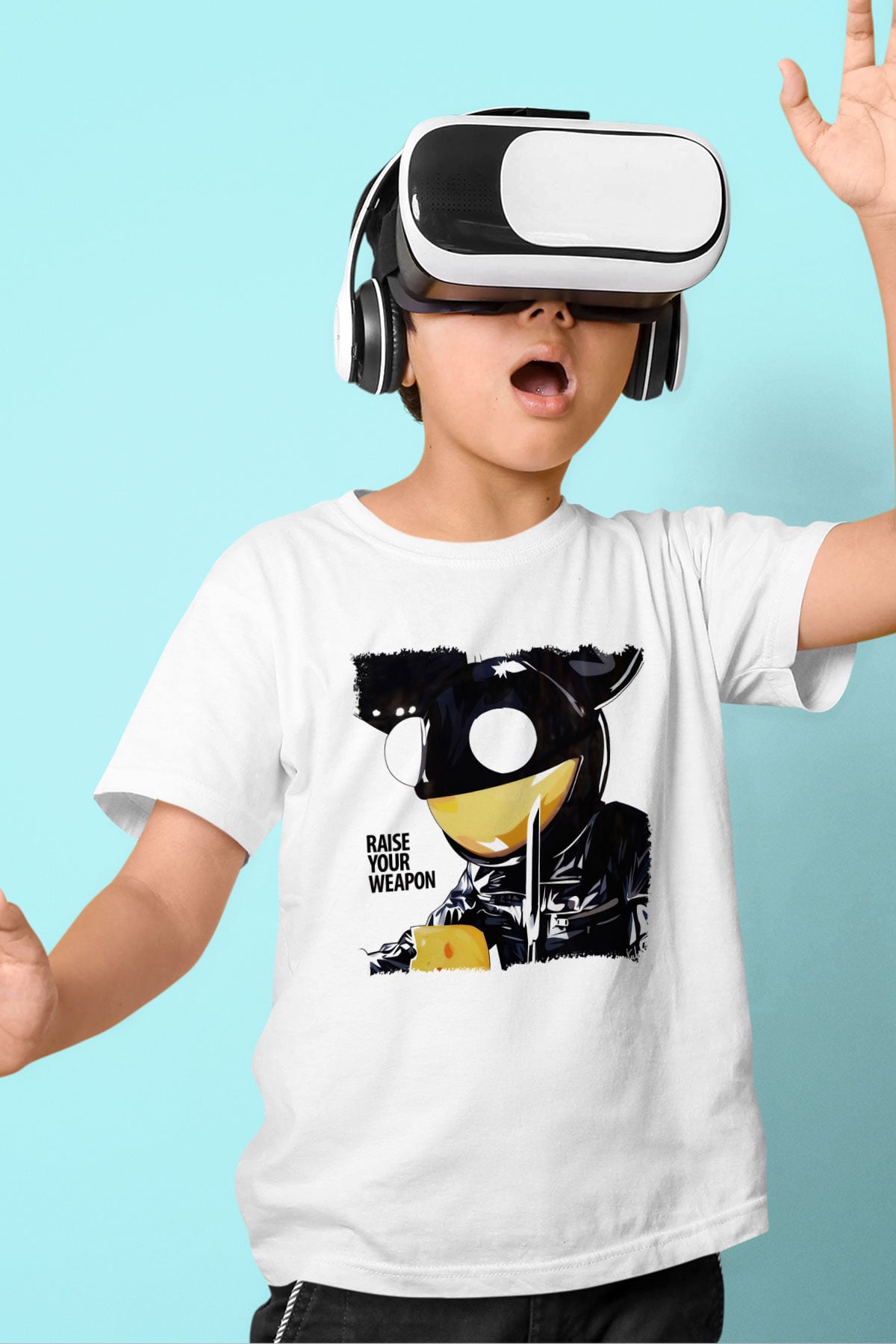 Deadmau5 Baskılı Beyaz Unisex Çocuk Tişört