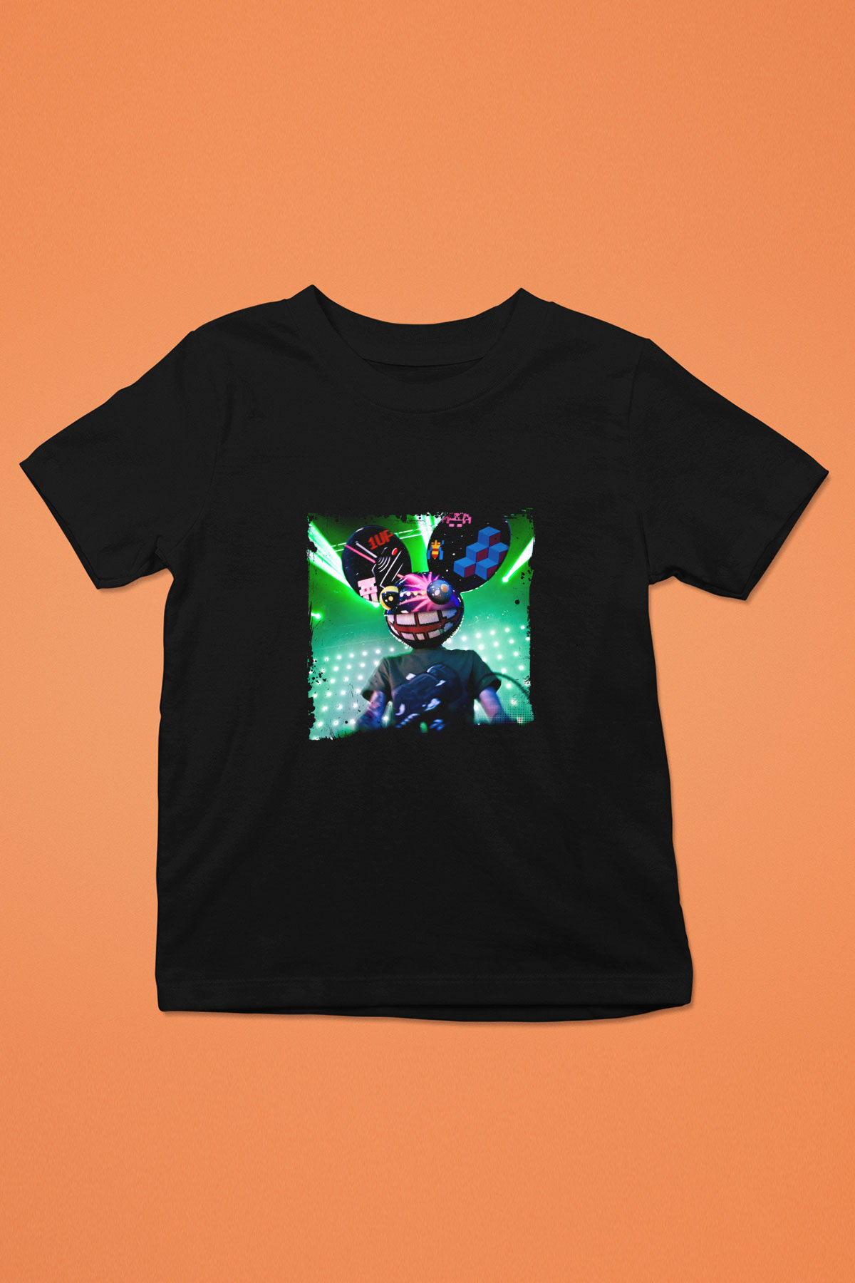 Deadmau5 Baskılı Unisex Siyah Çocuk Tişört