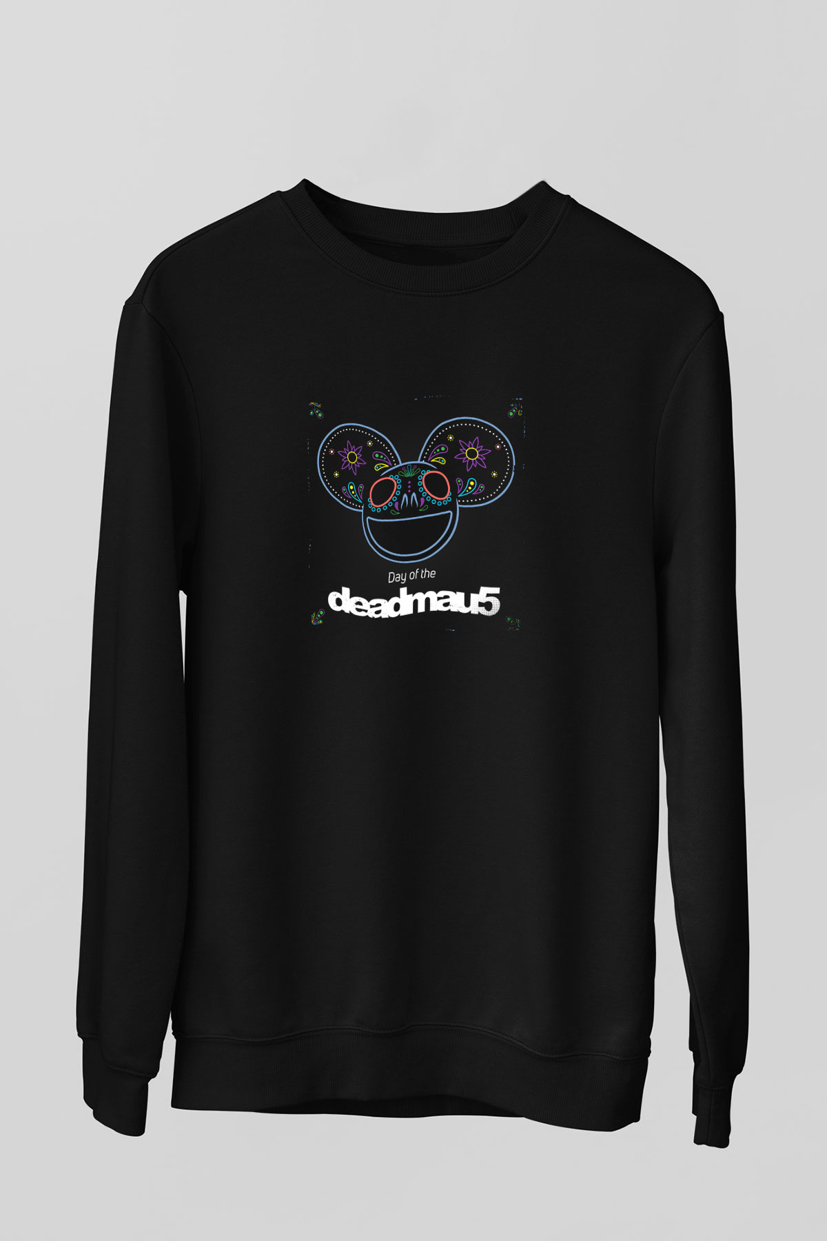 Deadmau5 Baskılı Unisex Siyah Sweatshirt