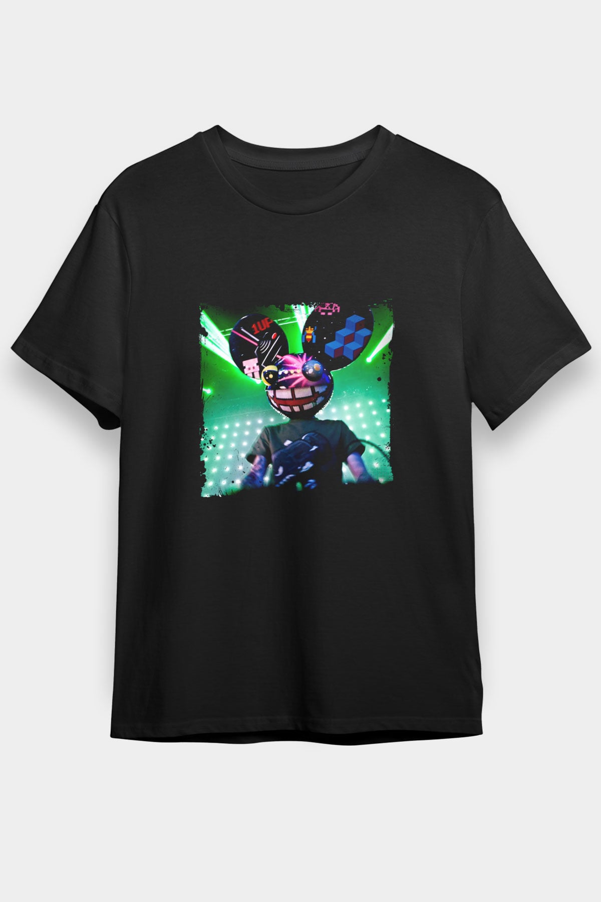 Deadmau5 Baskılı Unisex Siyah Tişört