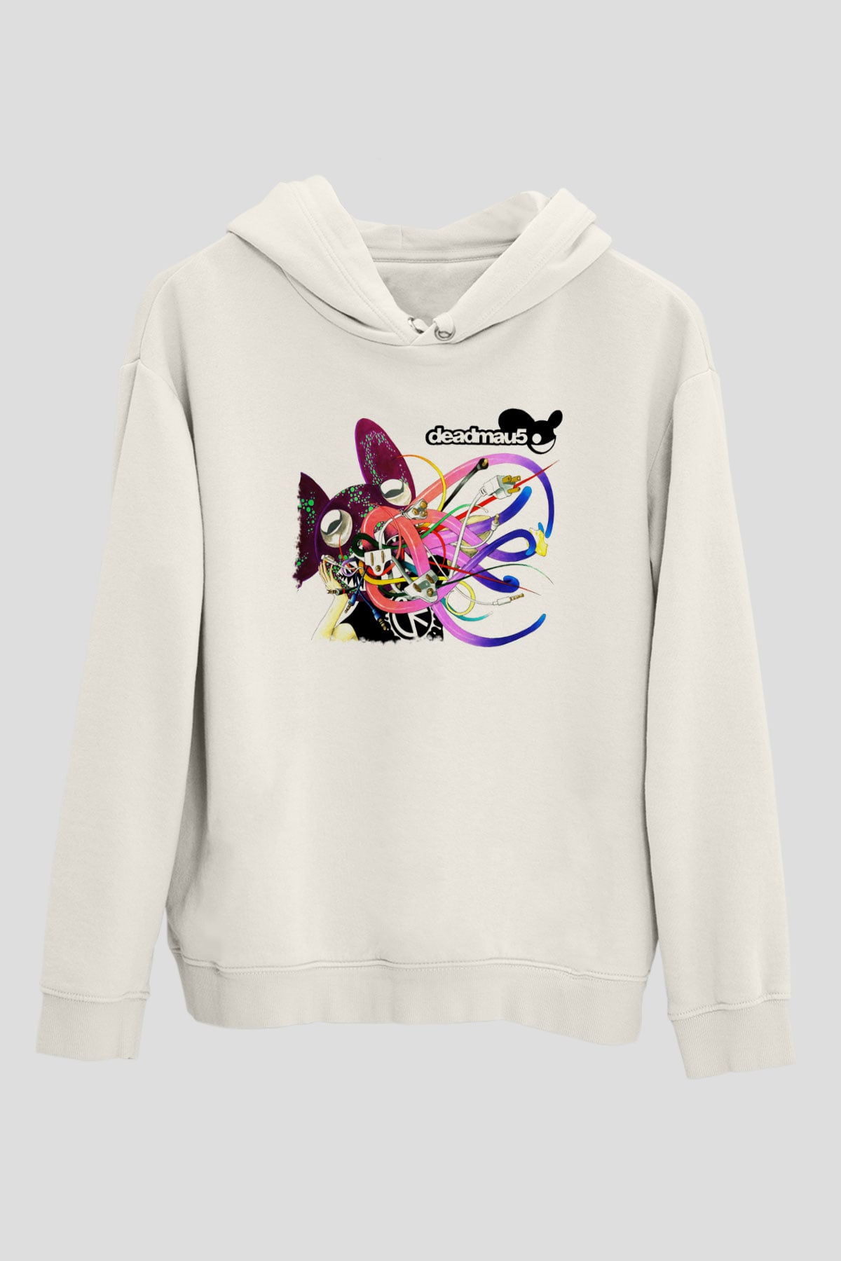 Deadmau5 Beyaz Unisex Kapşonlu Sweatshirt