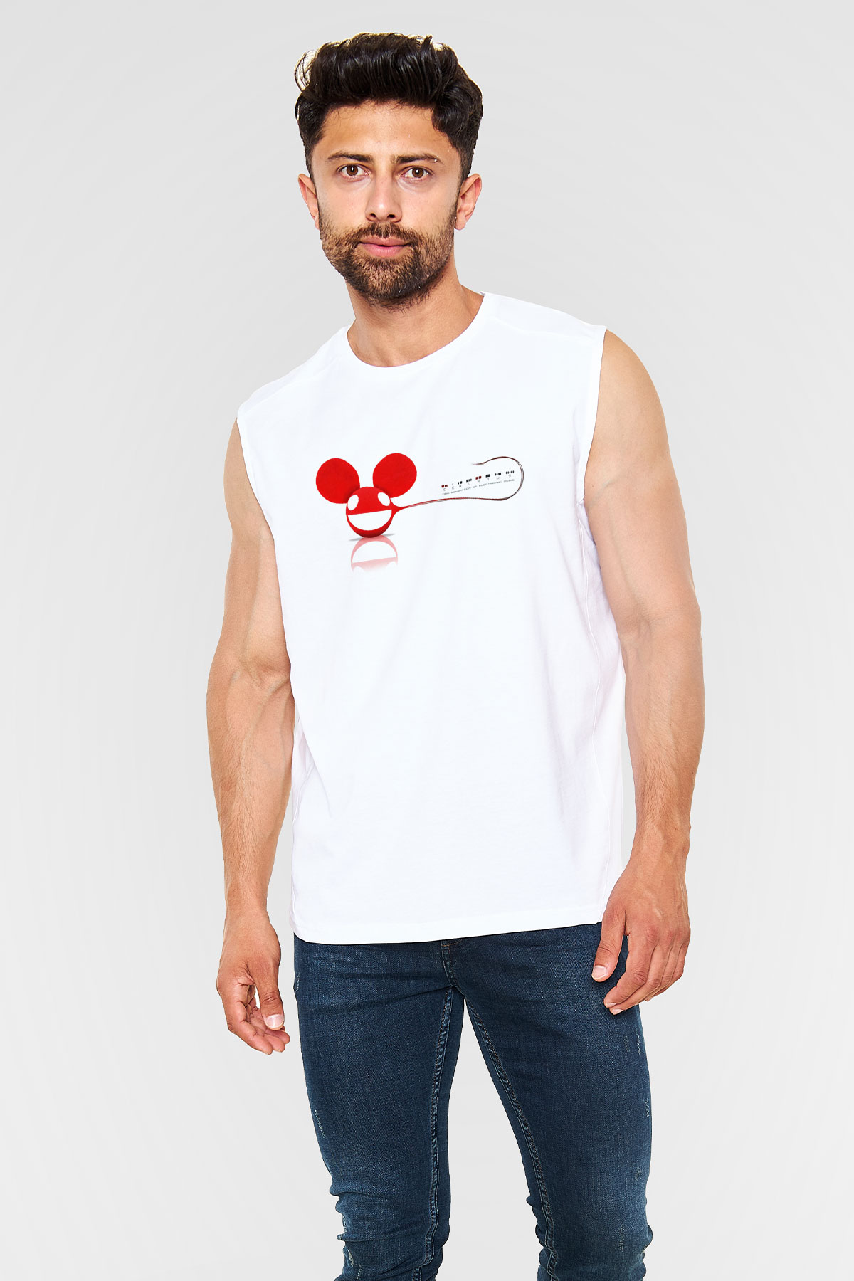 Deadmau5 Beyaz Unisex Kolsuz Tişört