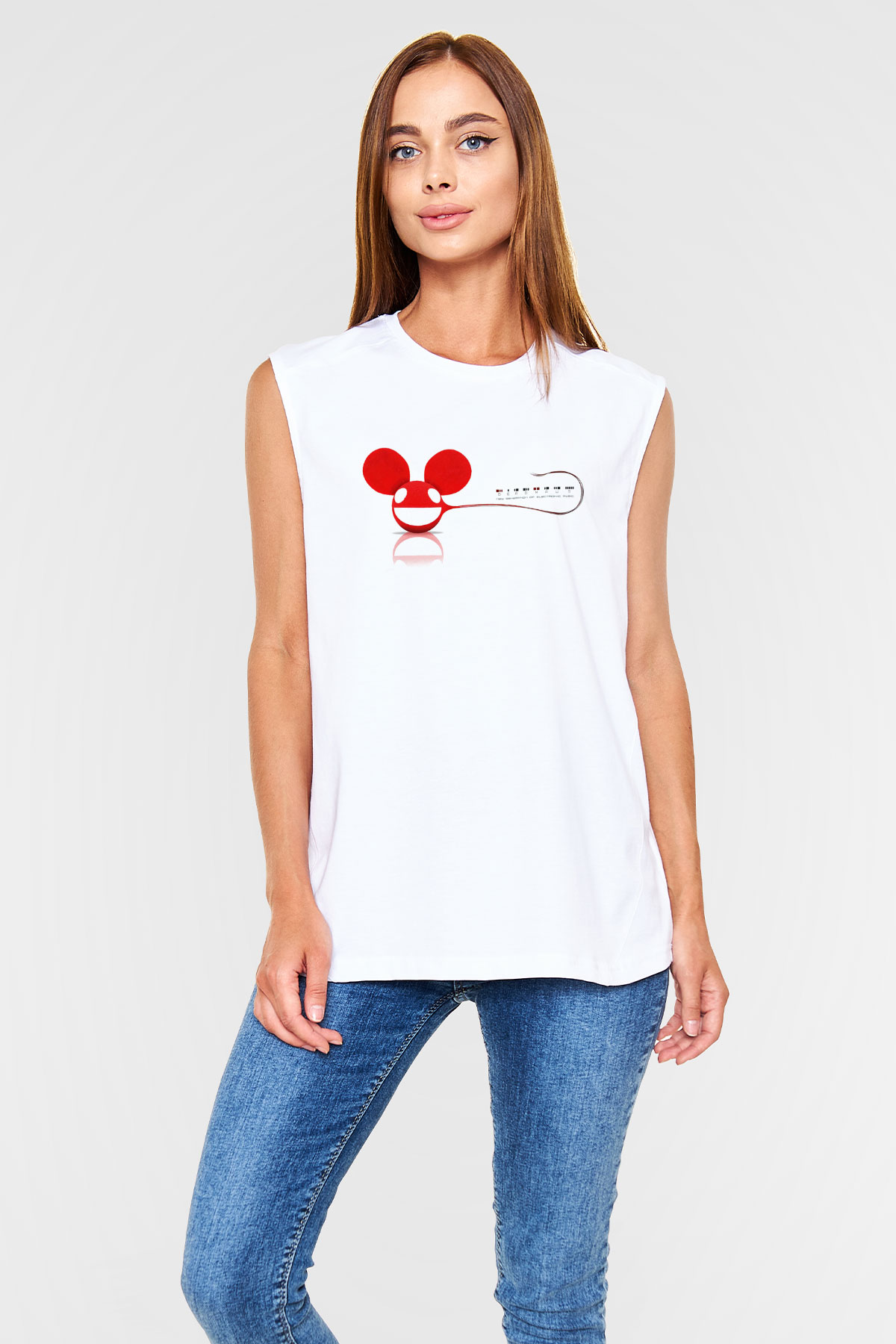 Deadmau5 Beyaz Unisex Kolsuz Tişört